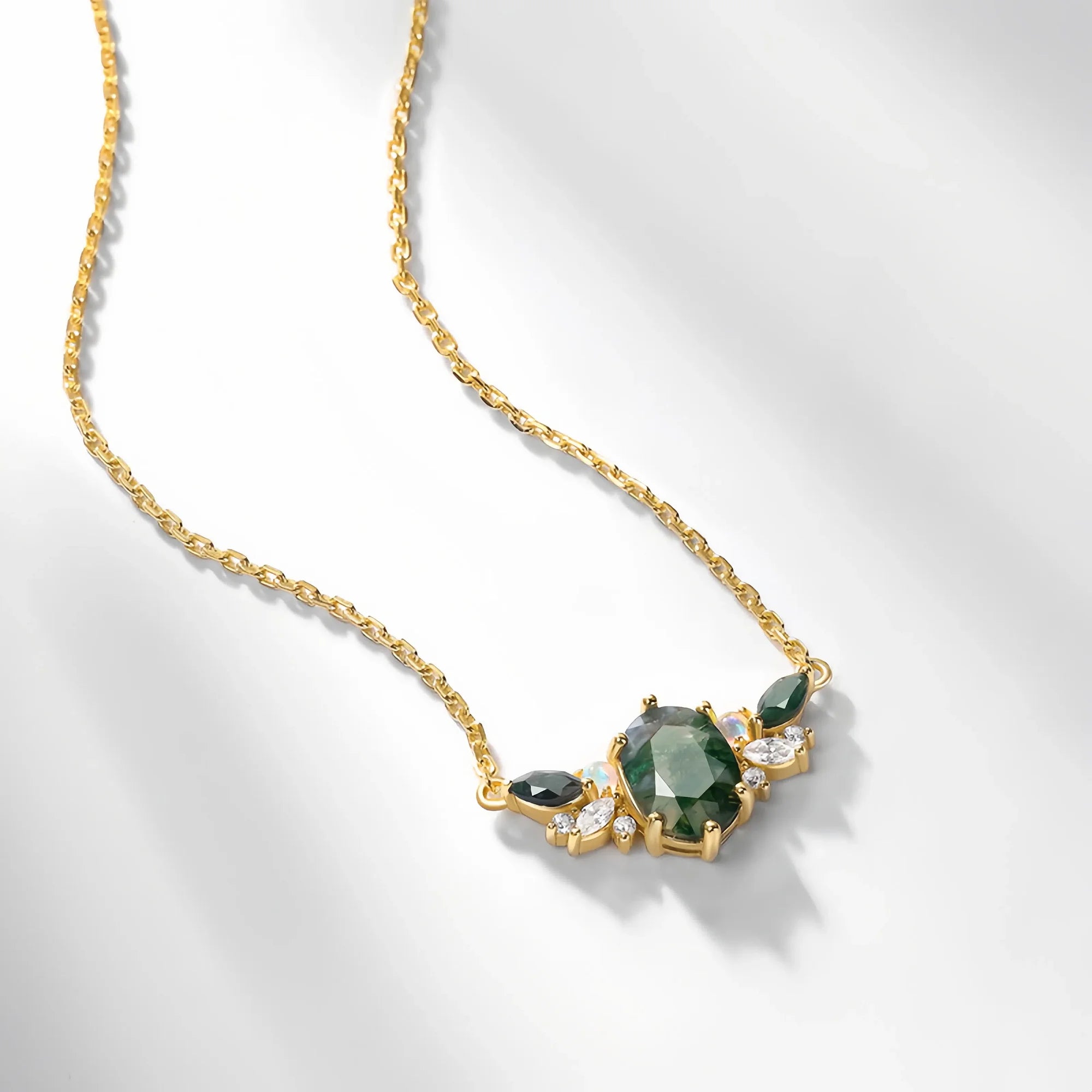 Celestial Forest Moss Agate Necklace