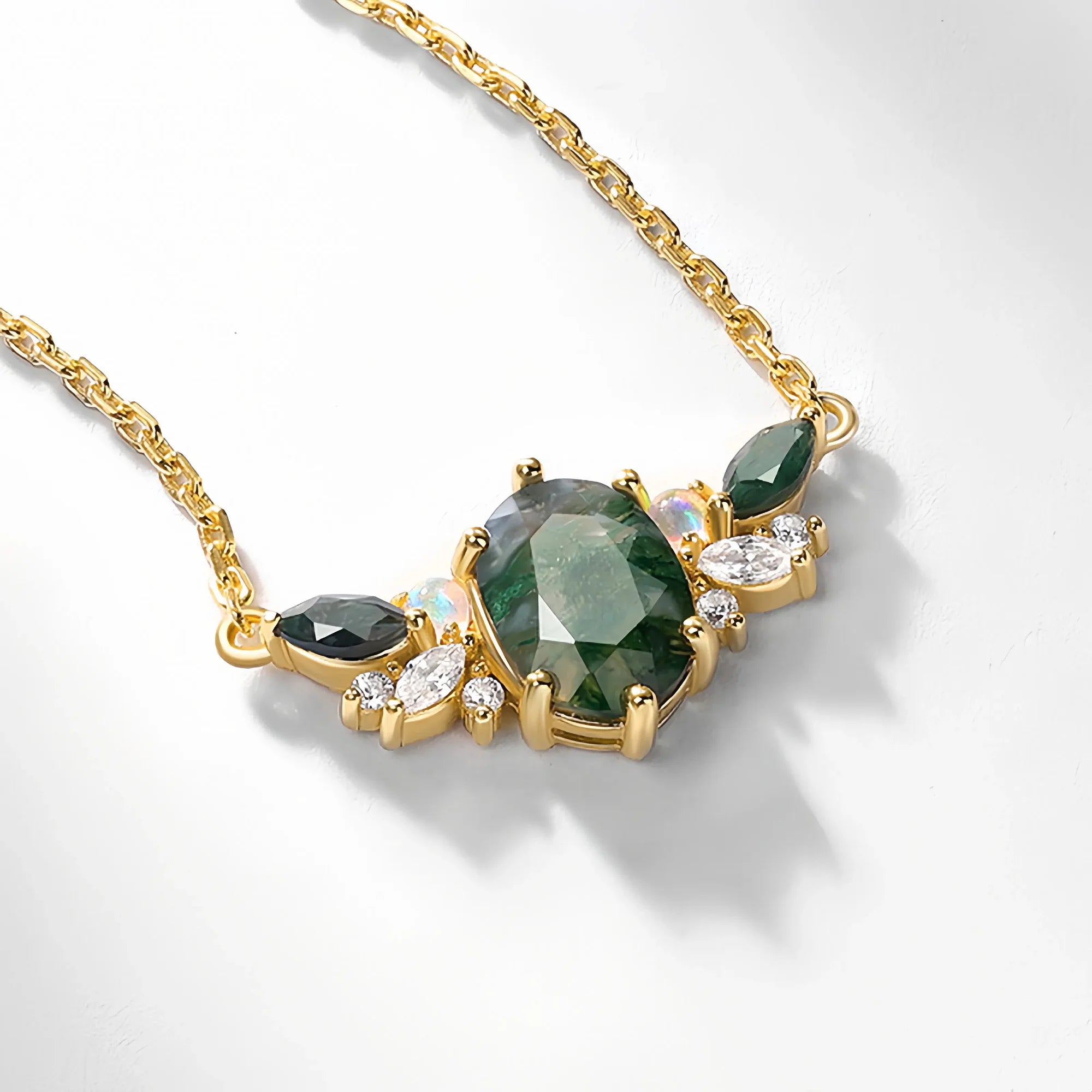 Celestial Forest Moss Agate Necklace