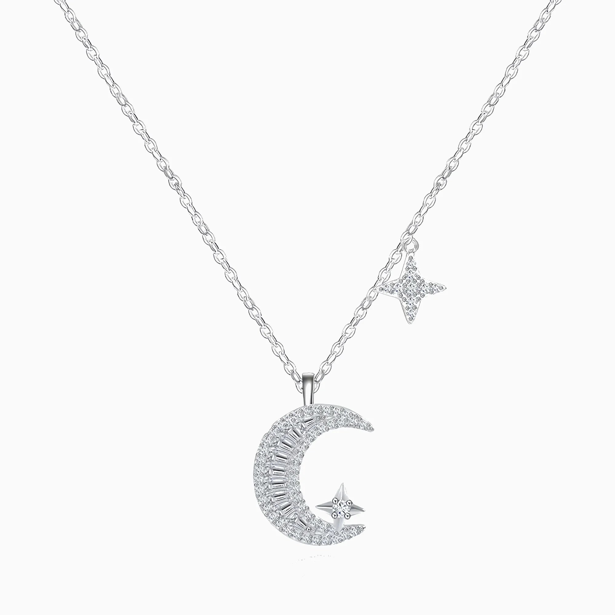 Celestial Harmony Moon & Star Necklace