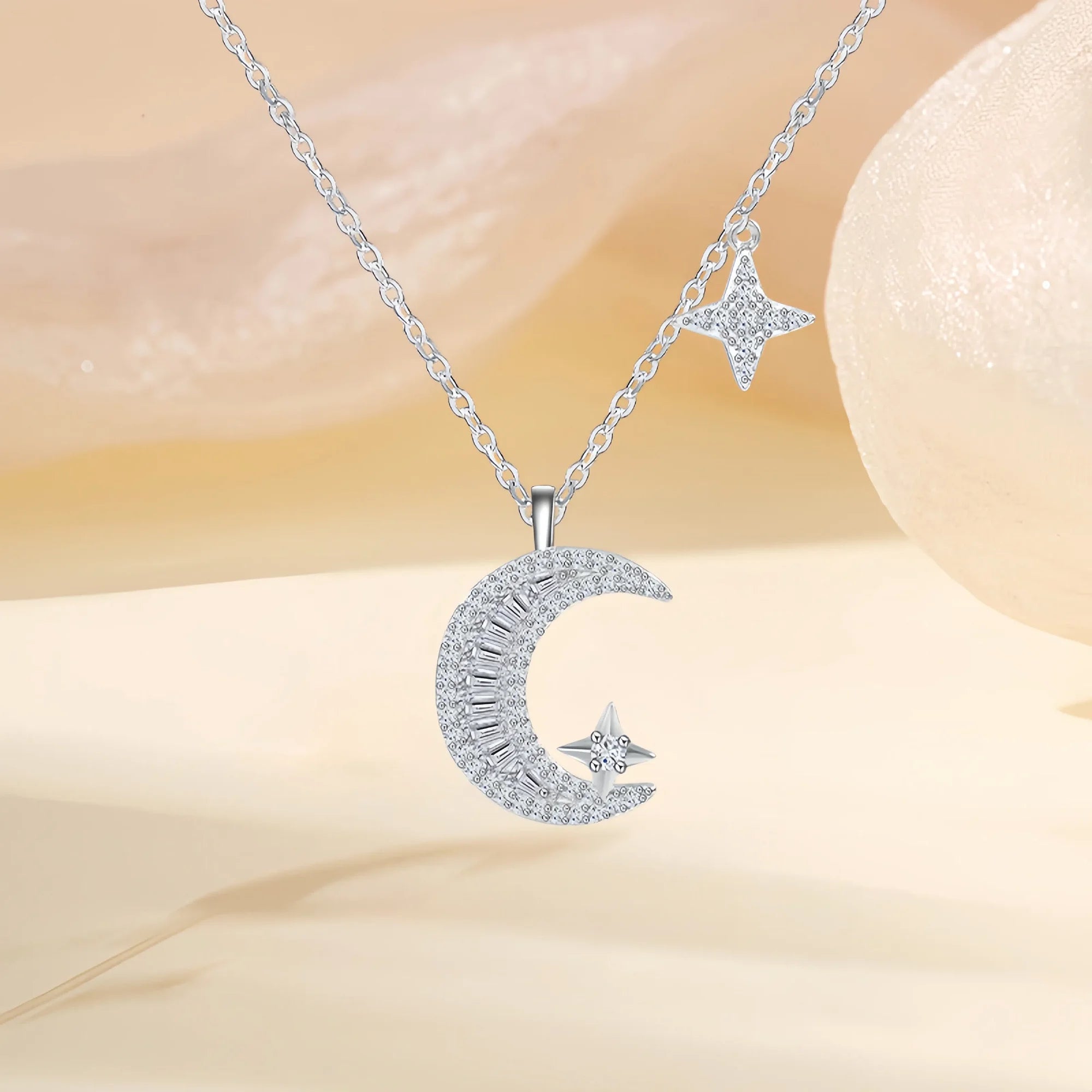 Celestial Harmony Moon & Star Necklace