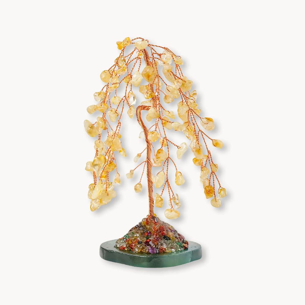 Citrine Crystal Willow Energy Tree with Mineral Base