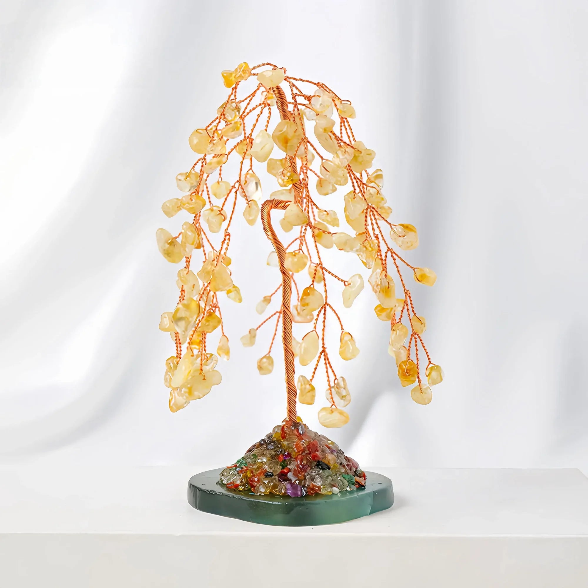 Citrine Crystal Willow Energy Tree with Mineral Base