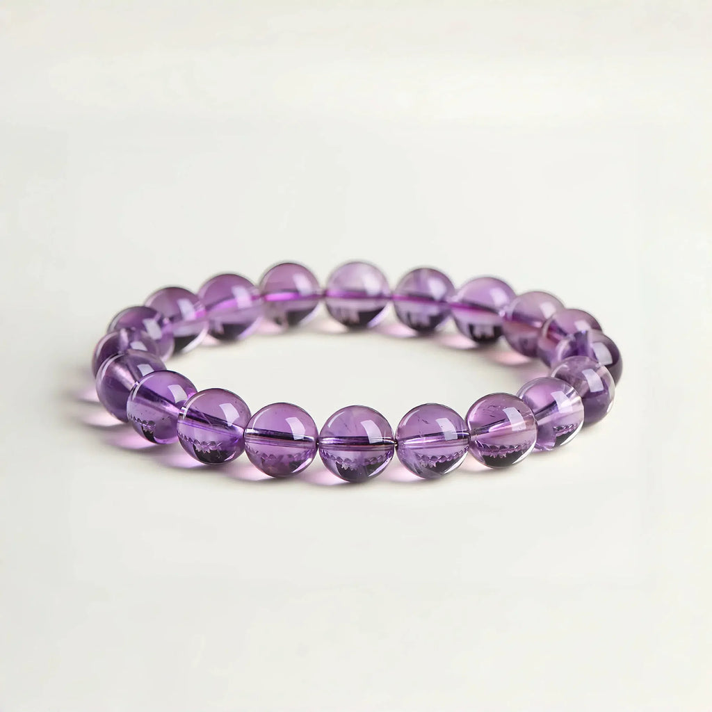 Classic Natural Amethyst Bead Bracelet