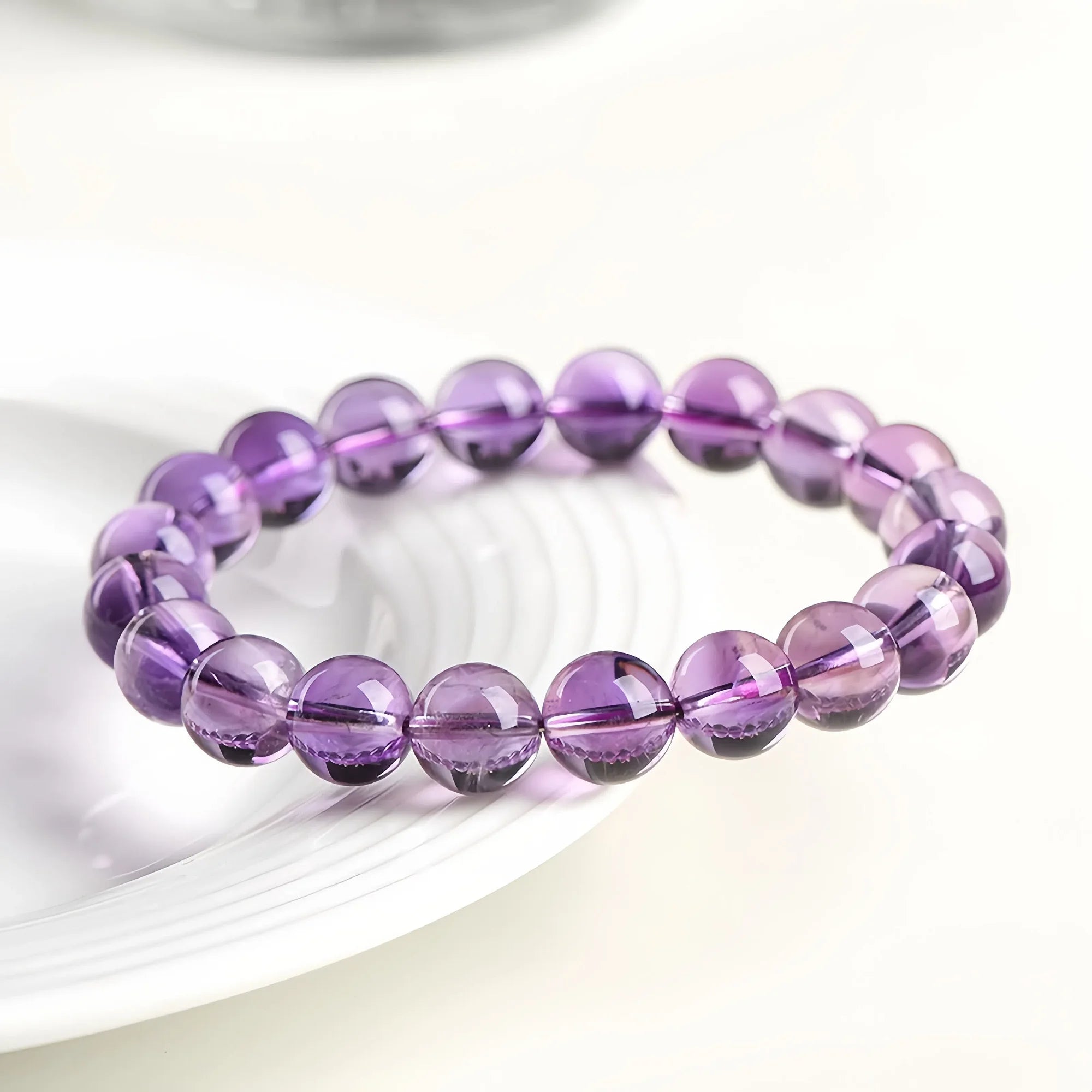 Classic Natural Amethyst Bead Bracelet