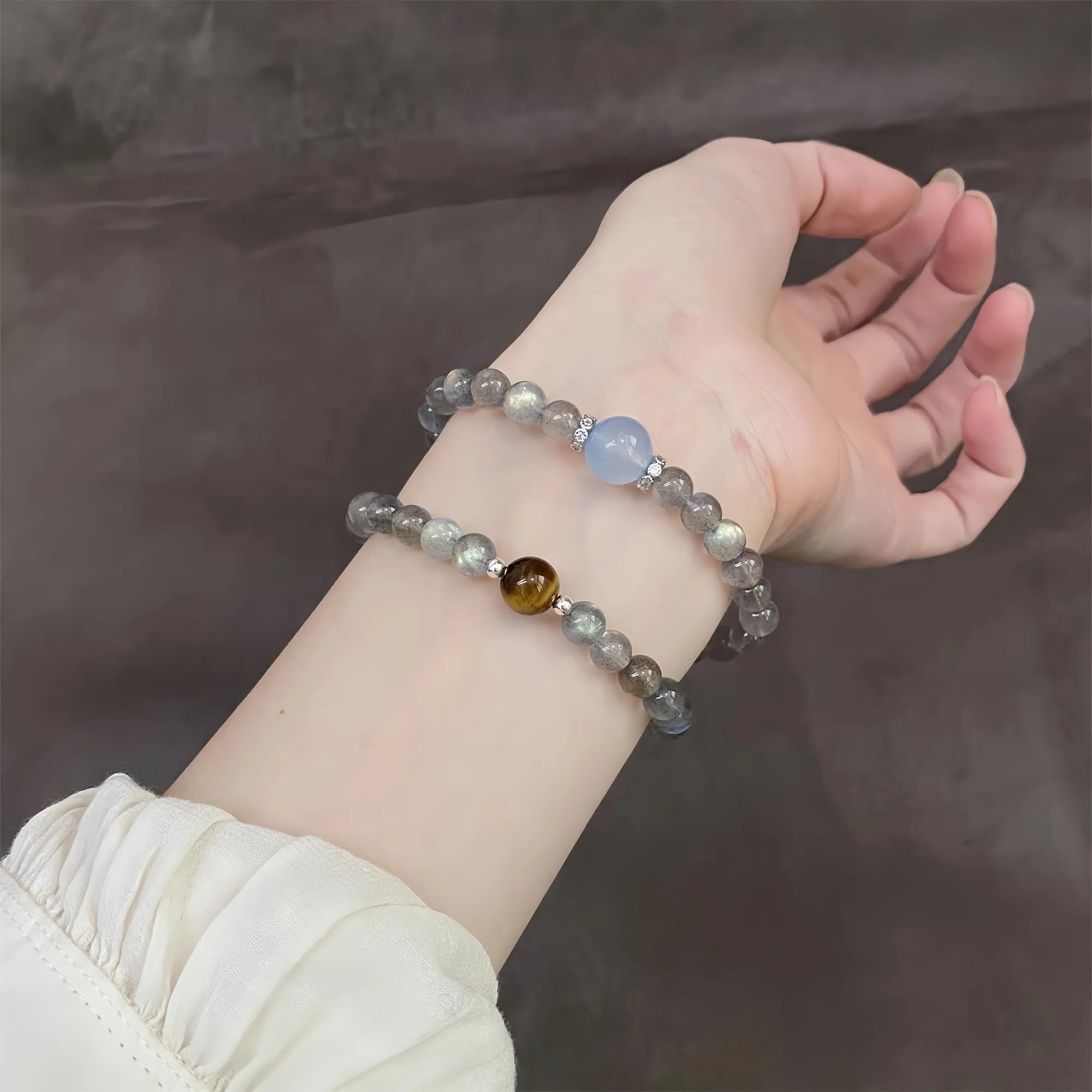 Cosmic Double Strand Moonstone Bracelet