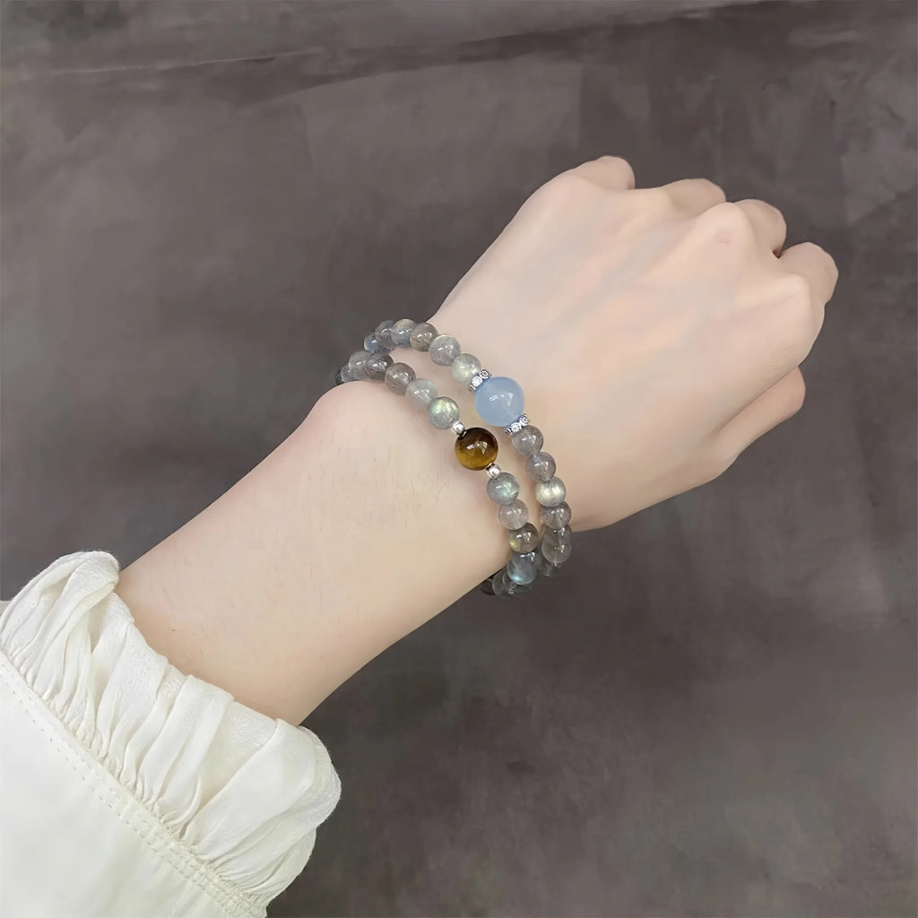 Cosmic Double Strand Moonstone Bracelet