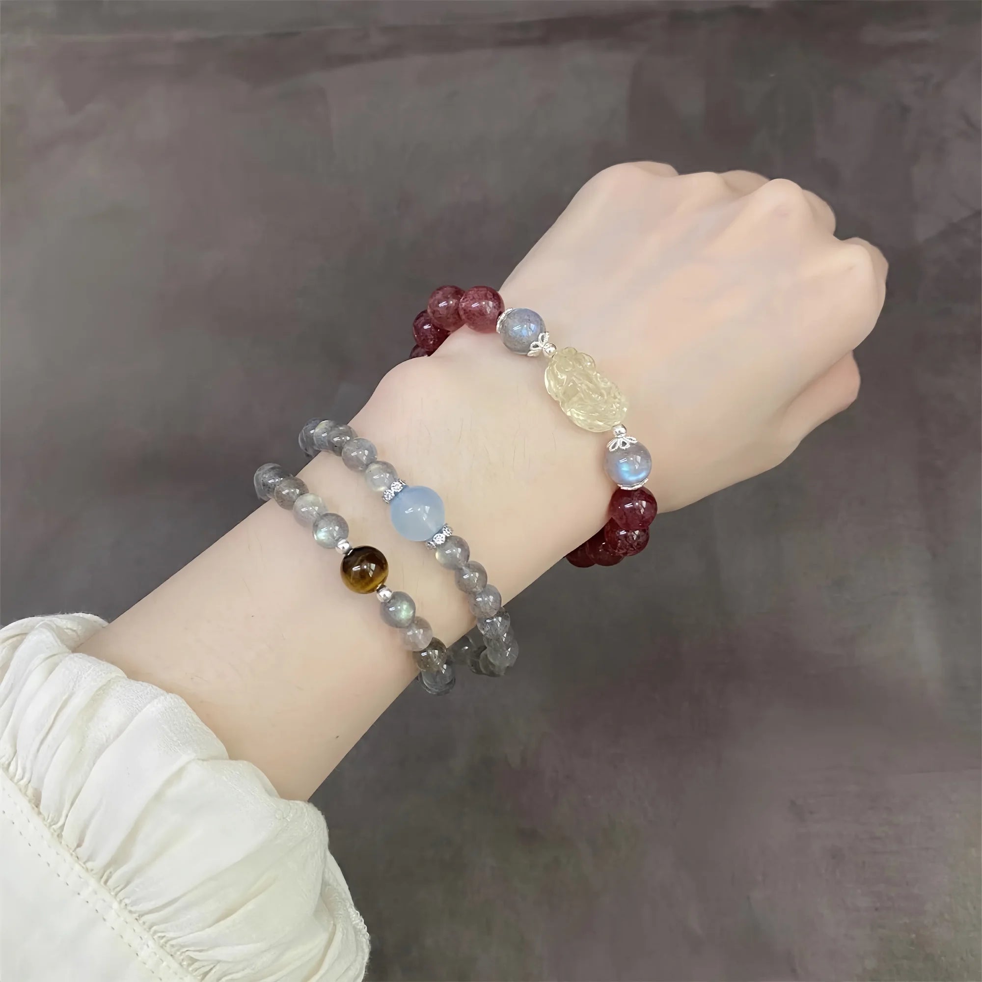 Cosmic Double Strand Moonstone Bracelet