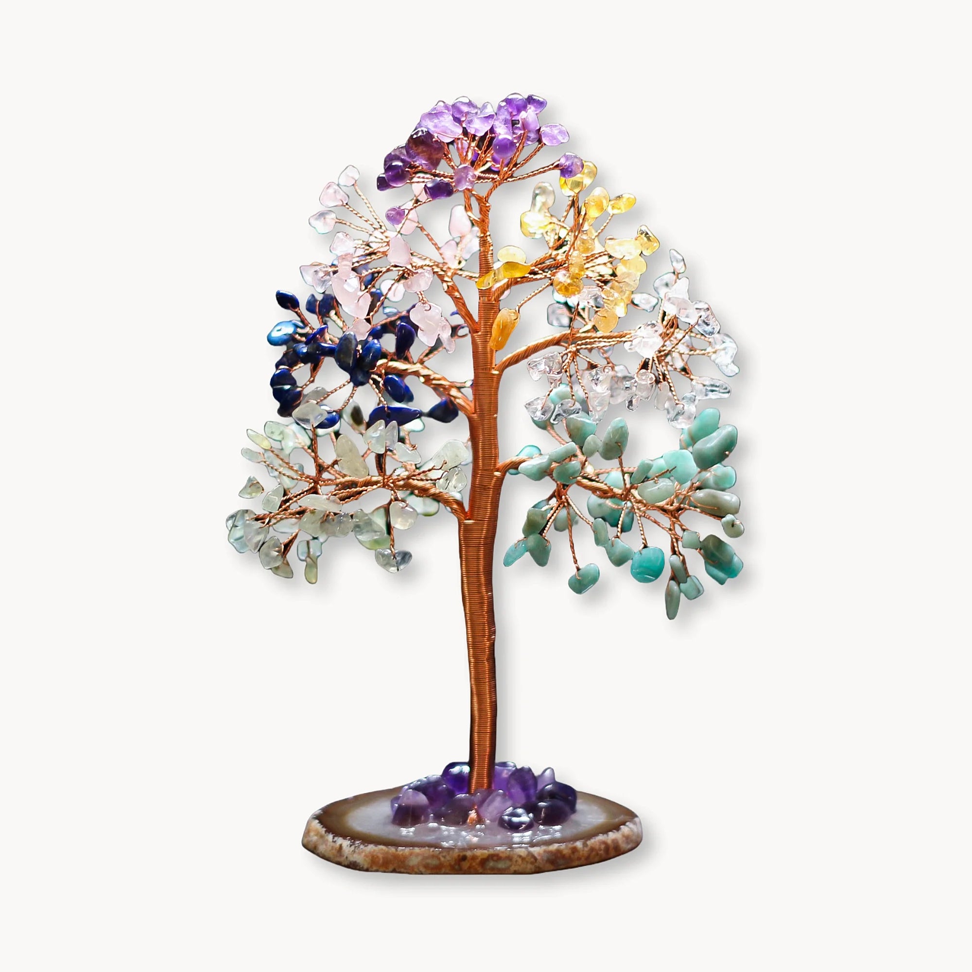 Crystal Energy Tree with Multi-Gemstone Foliage