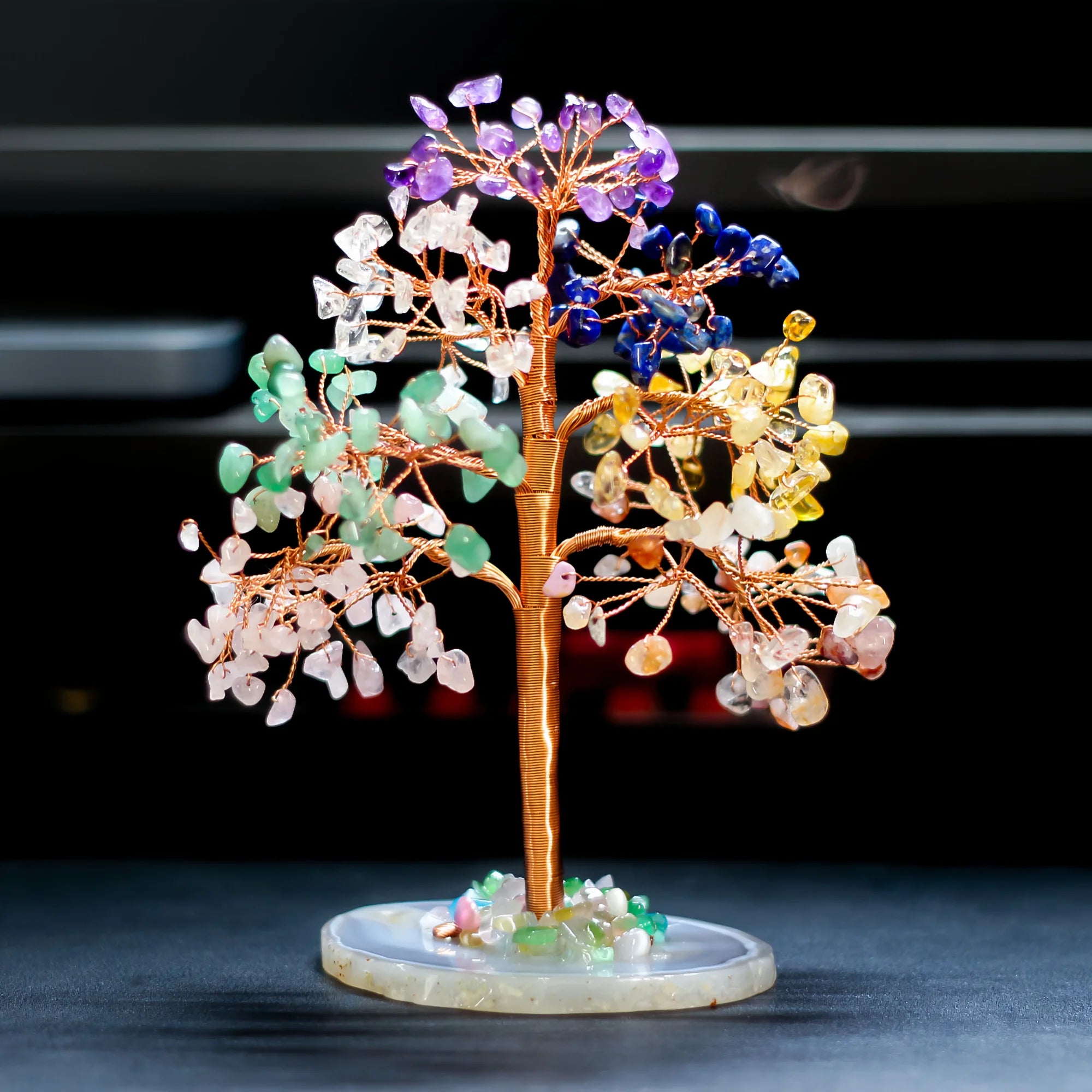Crystal Energy Tree with Multi-Gemstone Foliage