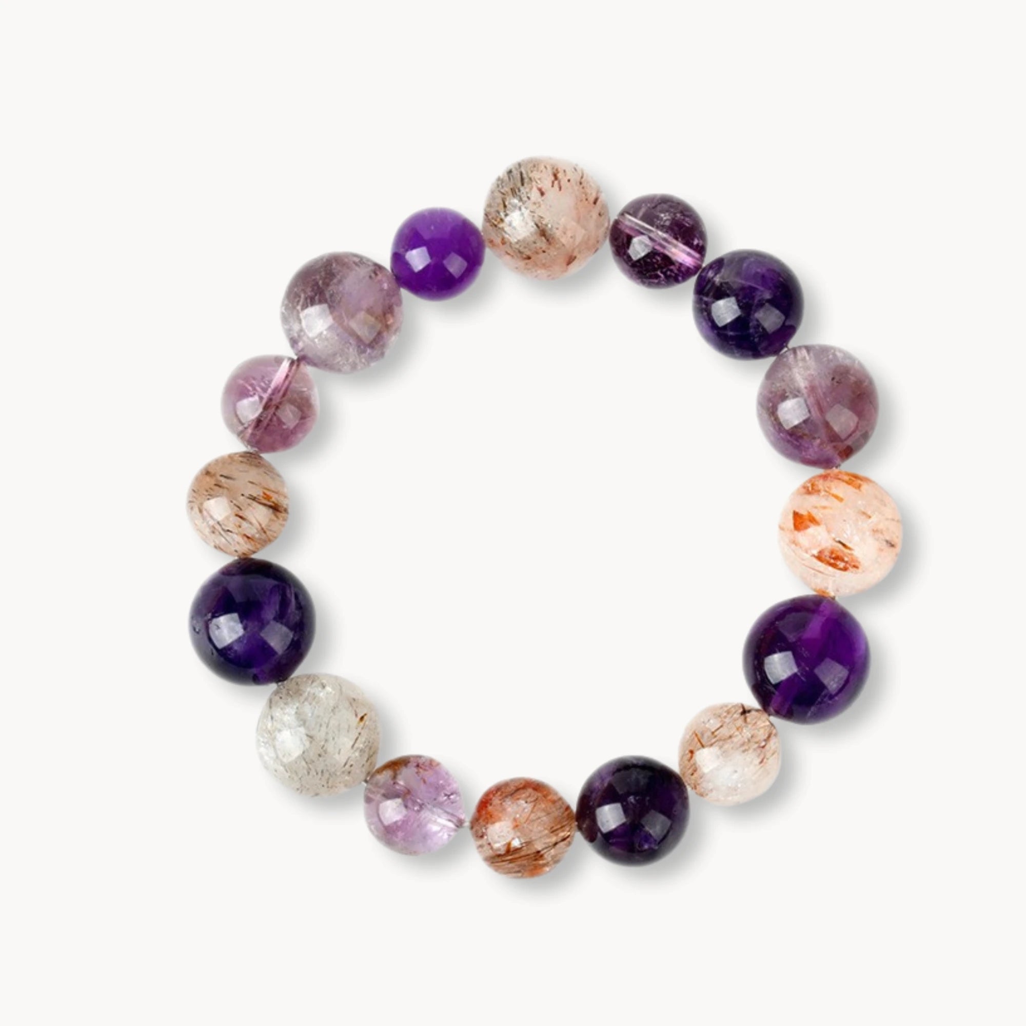 Crystal Healing Bracelet Purple Galaxy with Black Gold