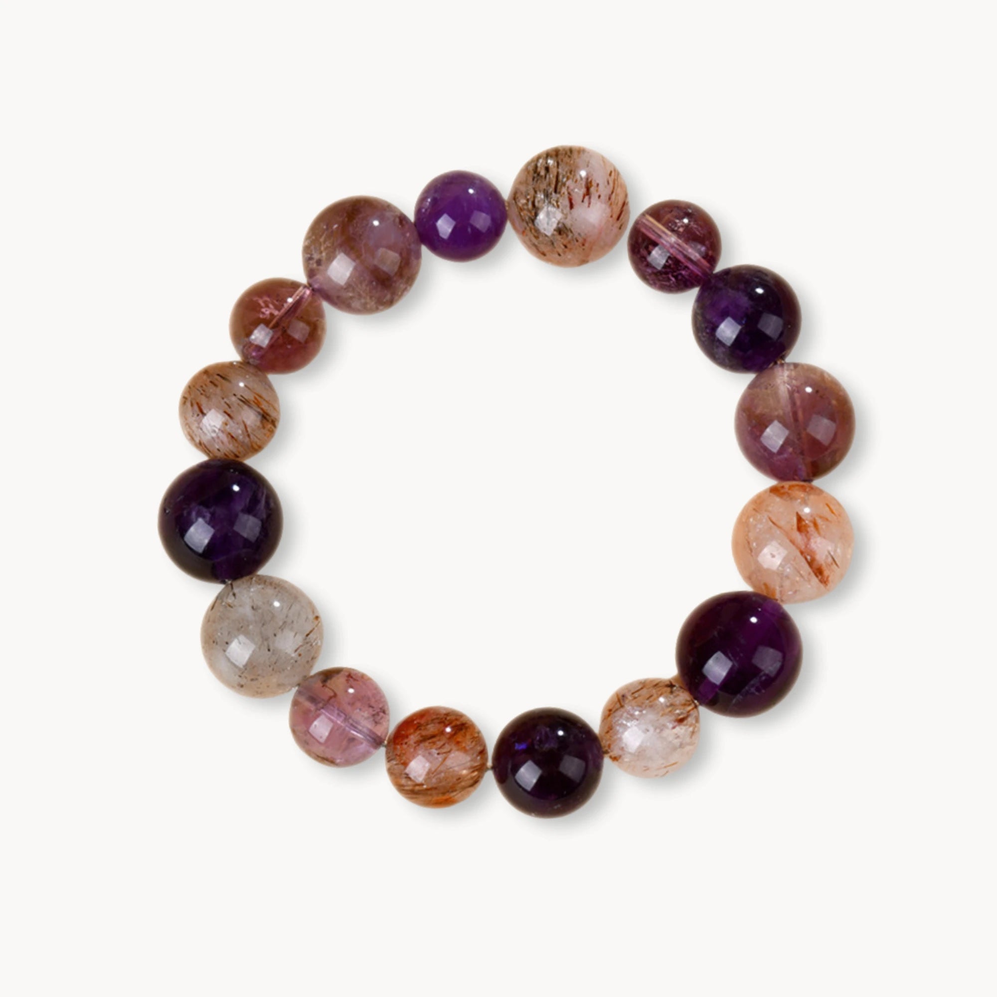 Crystal Healing Bracelet Purple Galaxy with Black Gold