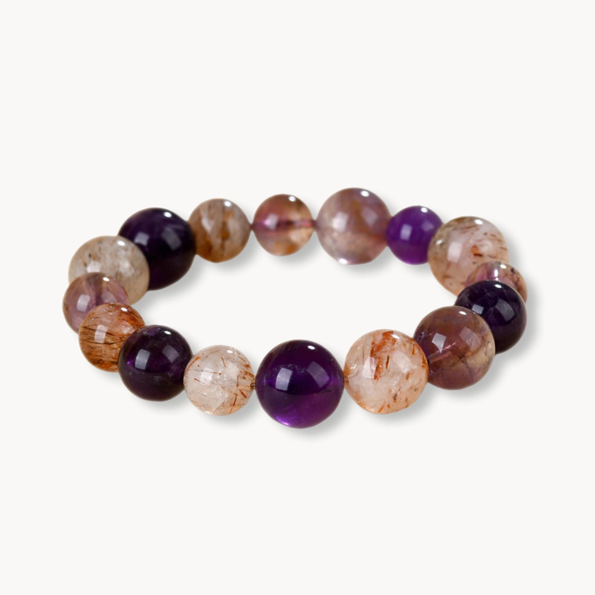 Crystal Healing Bracelet Purple Galaxy with Black Gold