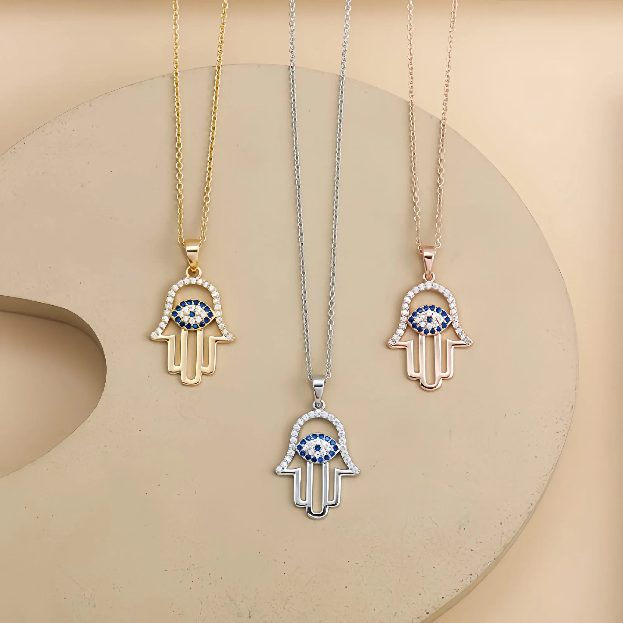 Dual Guardian Hamsa Necklace