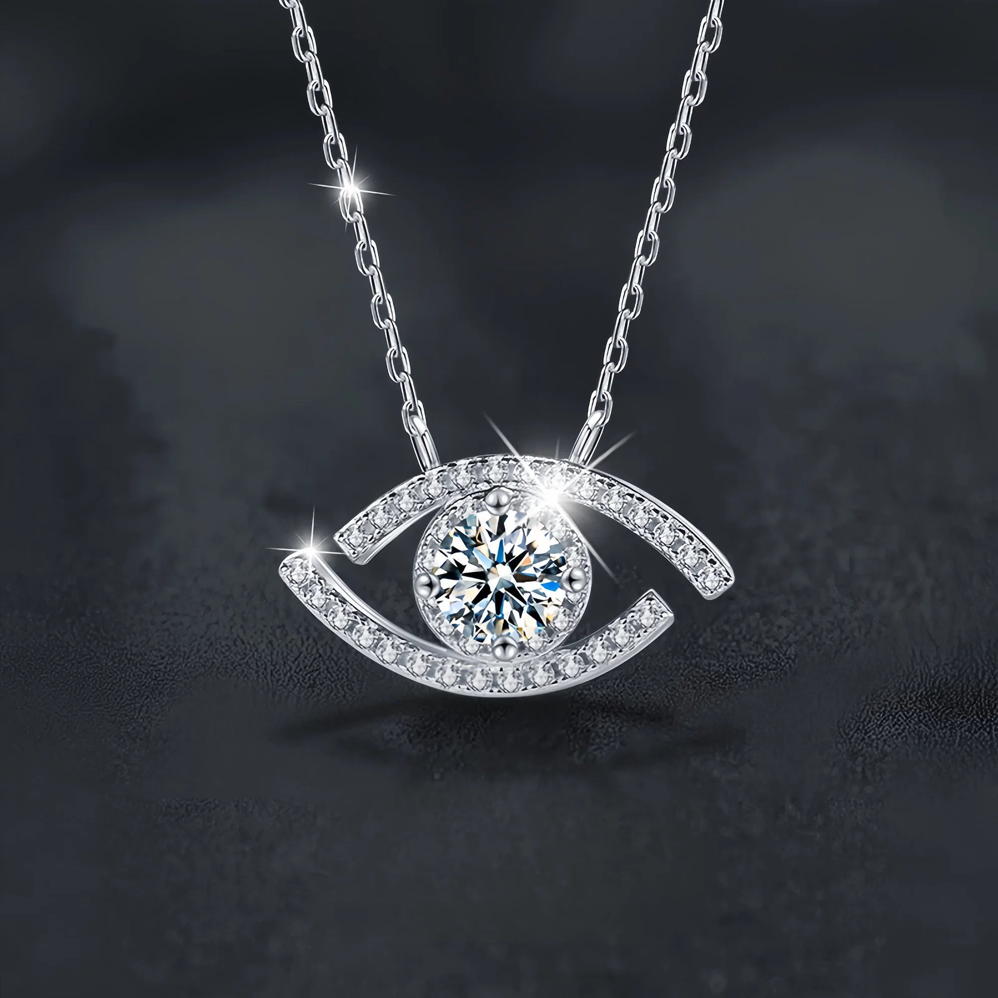 Eternal Starlight Evil Eye Sentinel Moissanite Necklace