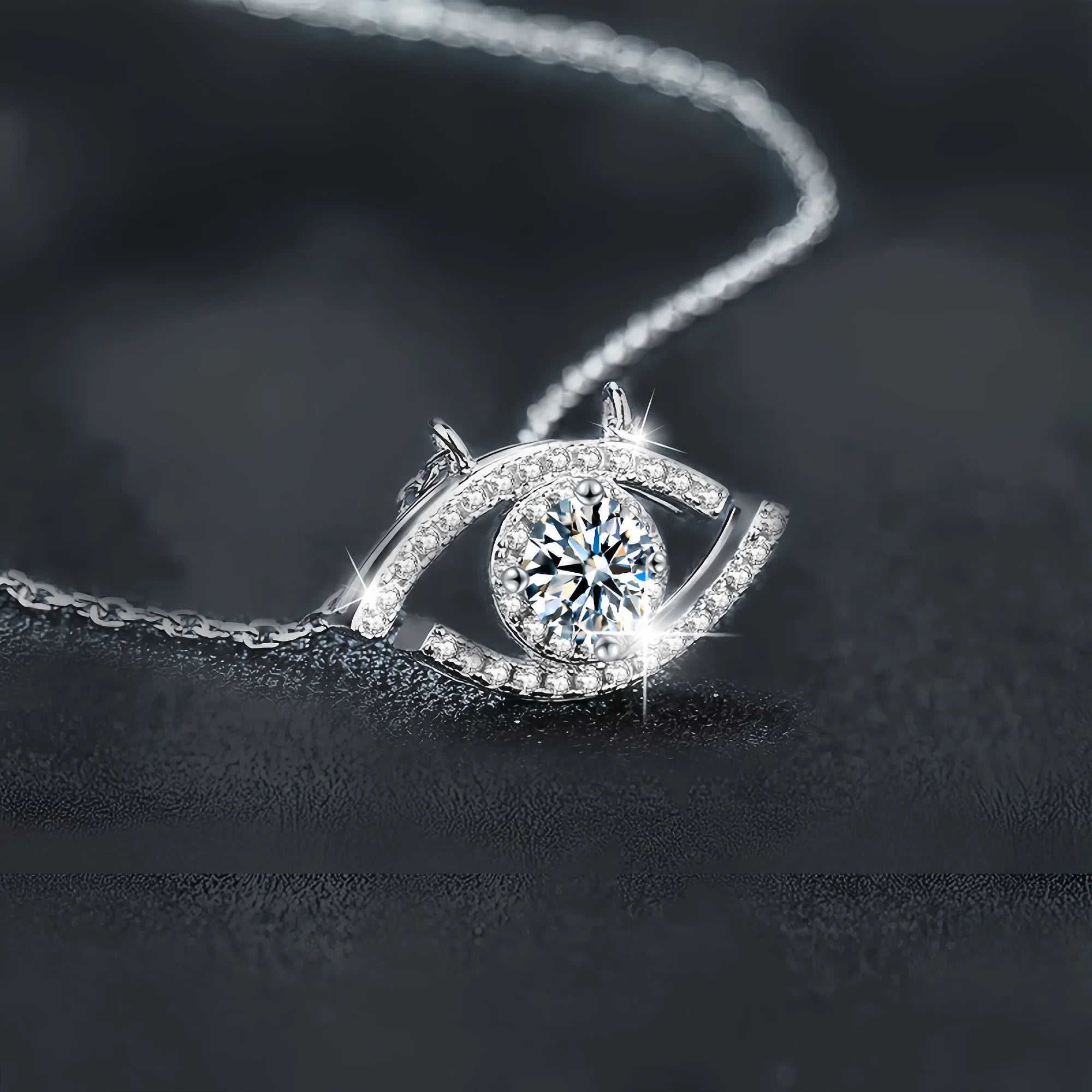 Eternal Starlight Evil Eye Sentinel Moissanite Necklace