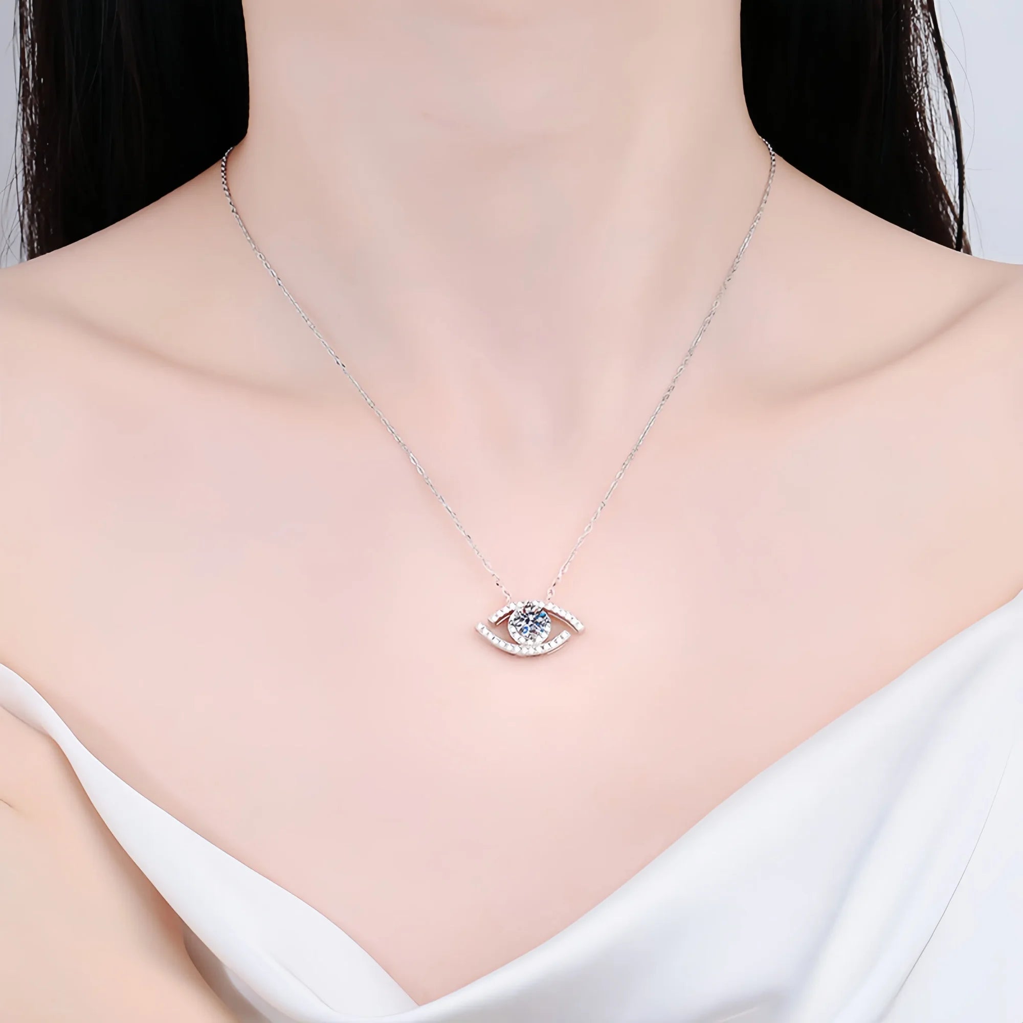Eternal Starlight Evil Eye Sentinel Moissanite Necklace