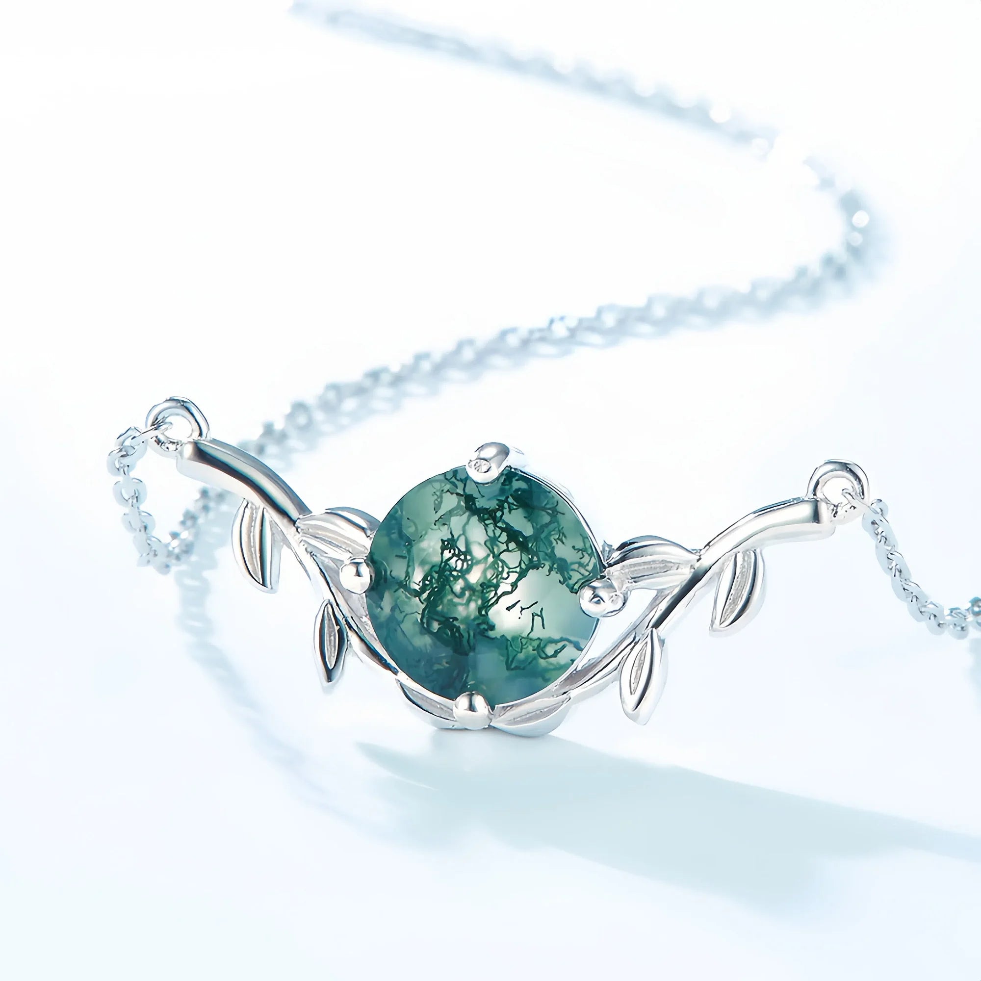 Forest Wisdom Moss Agate Necklace