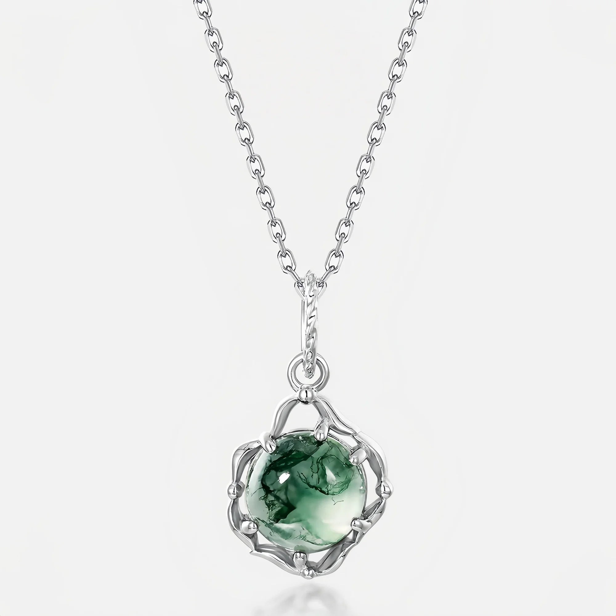 Forest Wisdom Moss Agate Pendant
