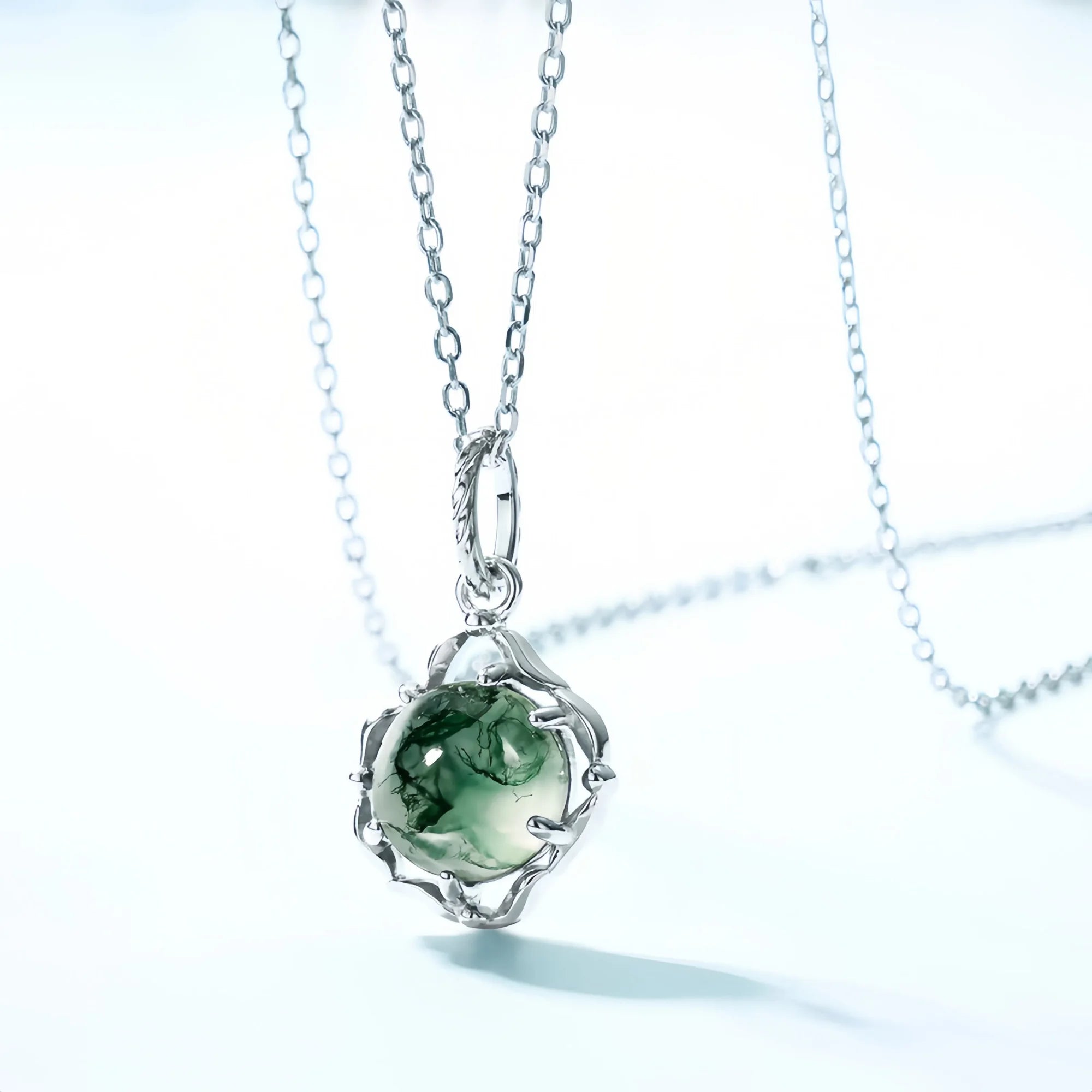 Forest Wisdom Moss Agate Pendant
