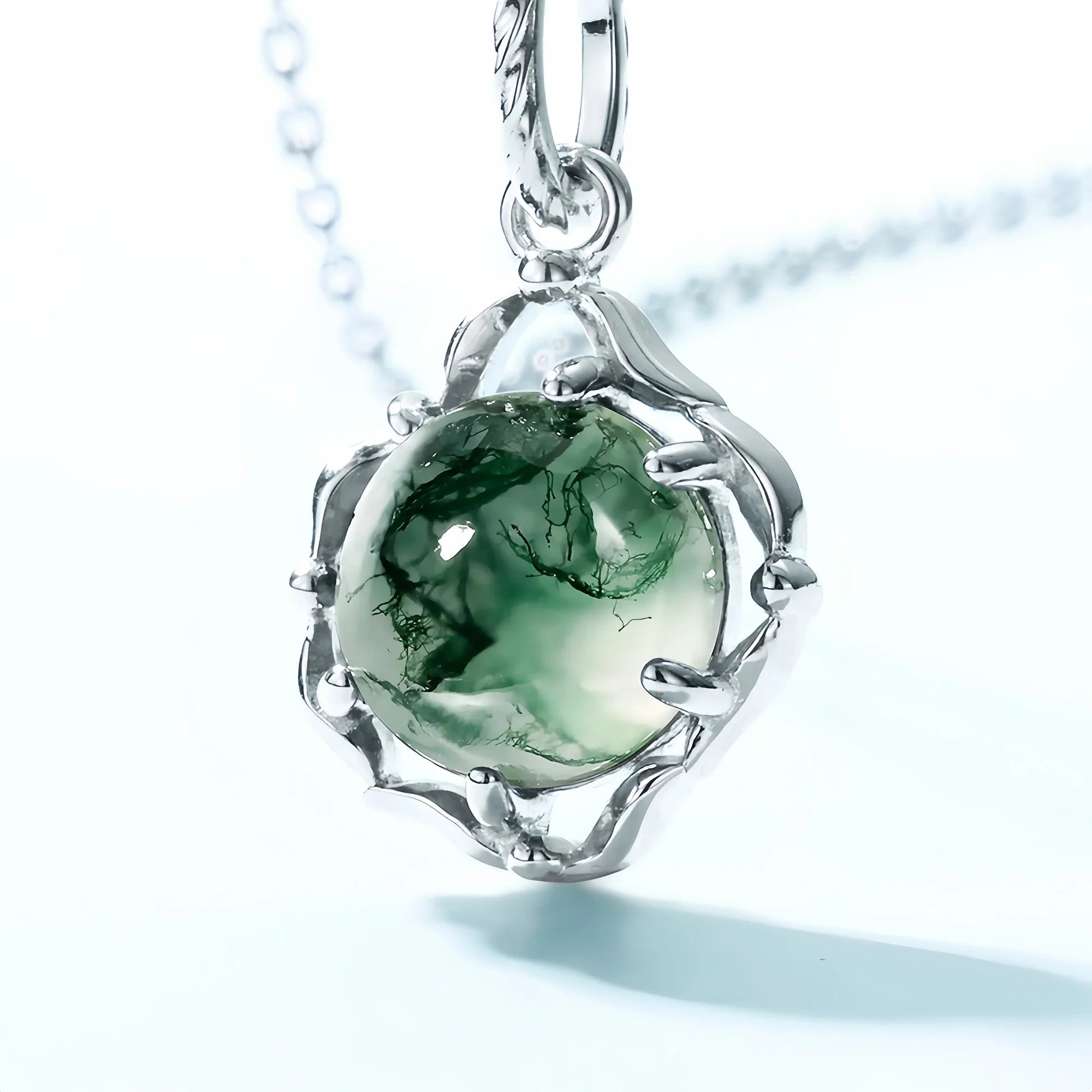 Forest Wisdom Moss Agate Pendant