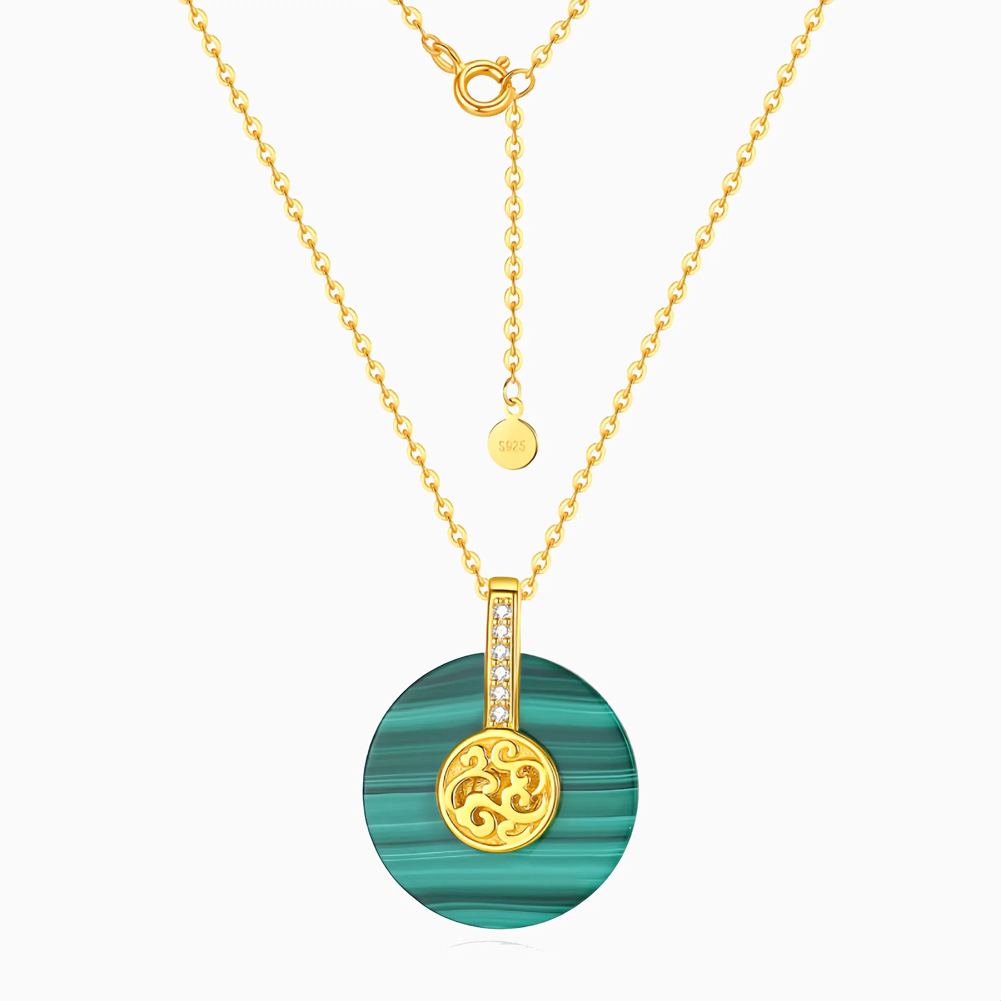 Fortune Malachite Pendant Necklace