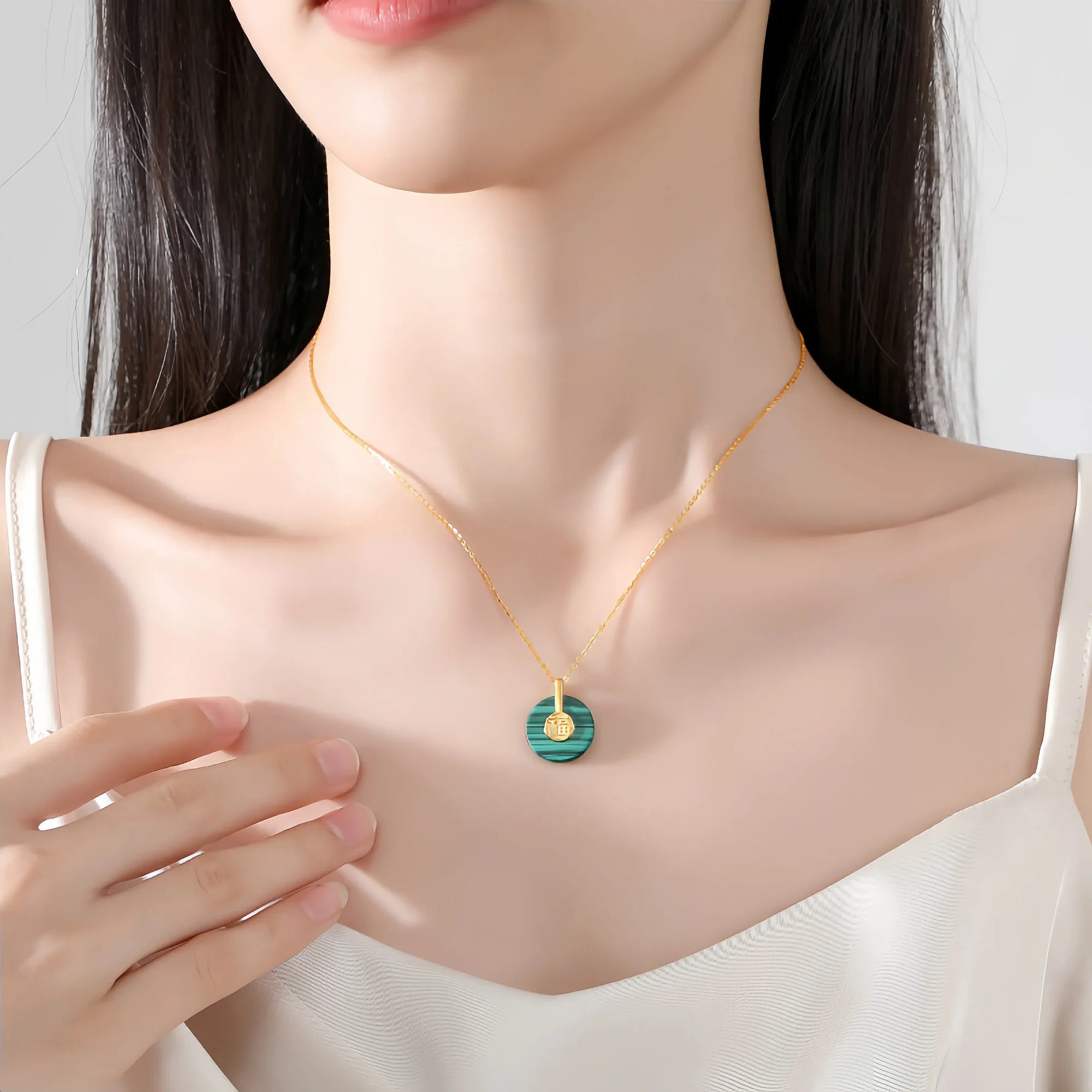 Fortune Malachite Pendant Necklace