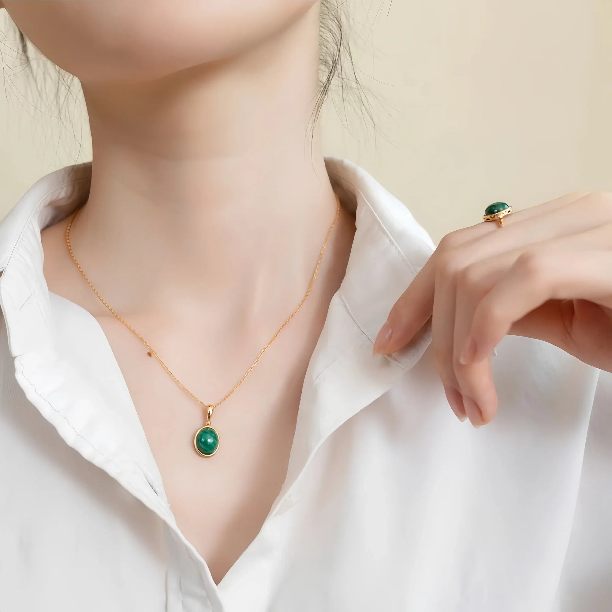 Geometric Malachite Sanctuary Pendant