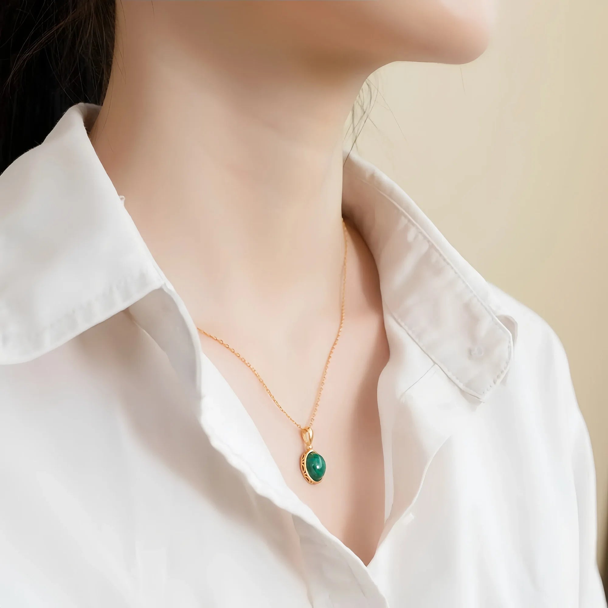 Geometric Malachite Sanctuary Pendant