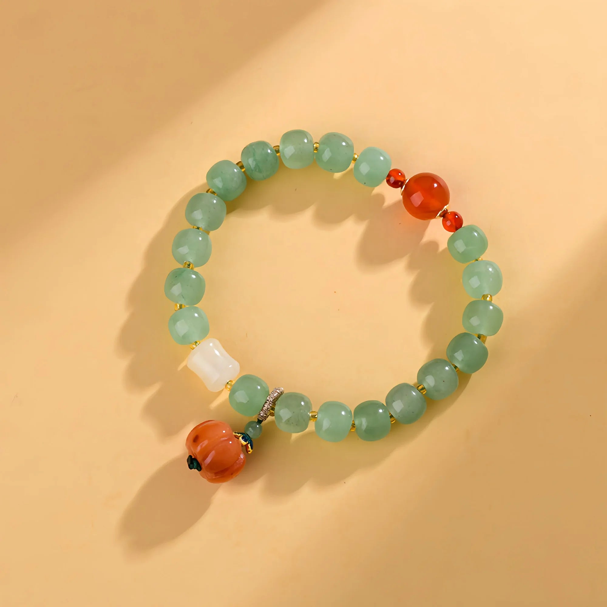 Green Aventurine Pumpkin Bracelet