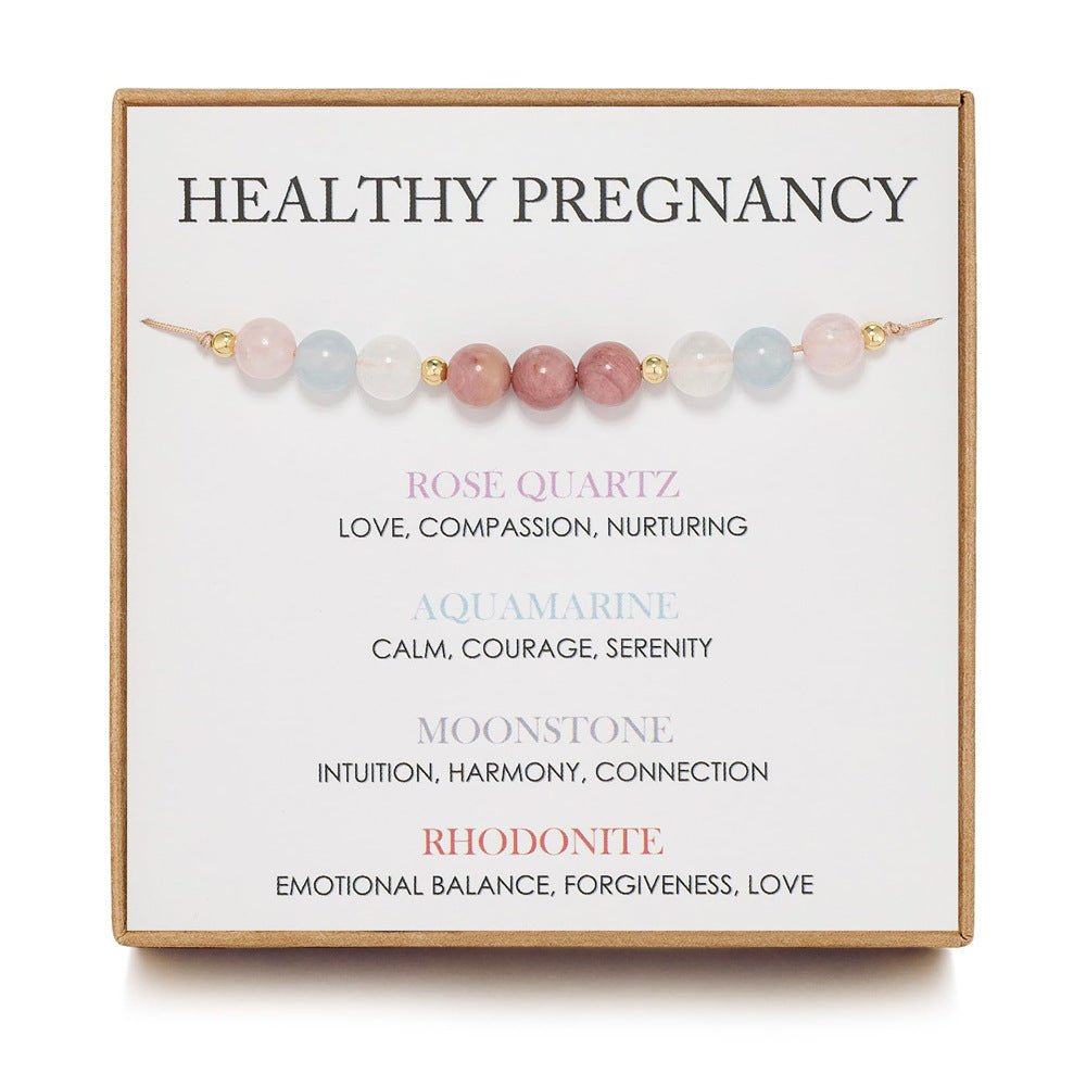 Harmonic Essence Quartet Bracelet: Rose Quartz, Aquamarine, Moonstone & Rhodonite