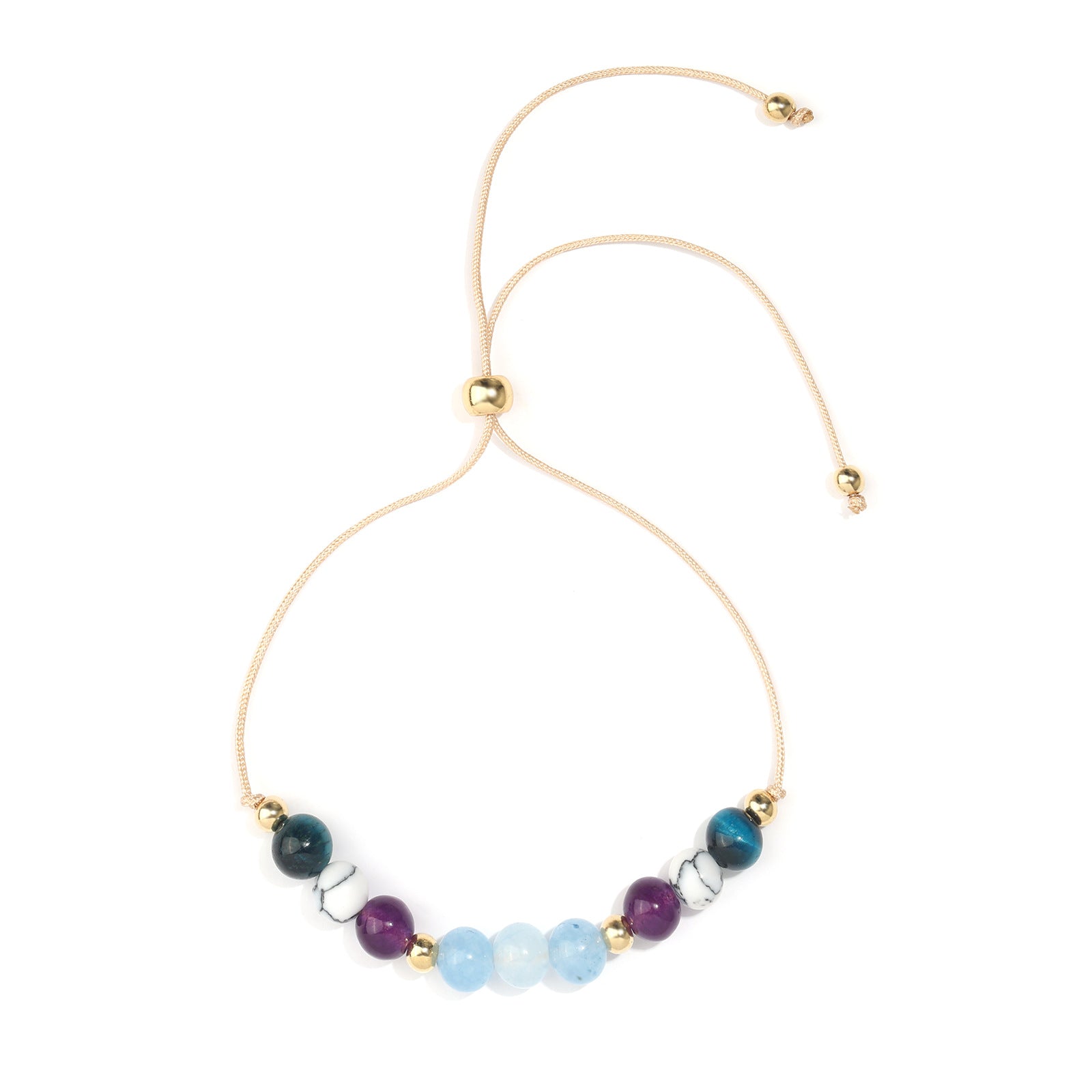Harmonic Seas Multigem Bracelet: Sodalite, Turquoise, Amethyst & Aquamarine