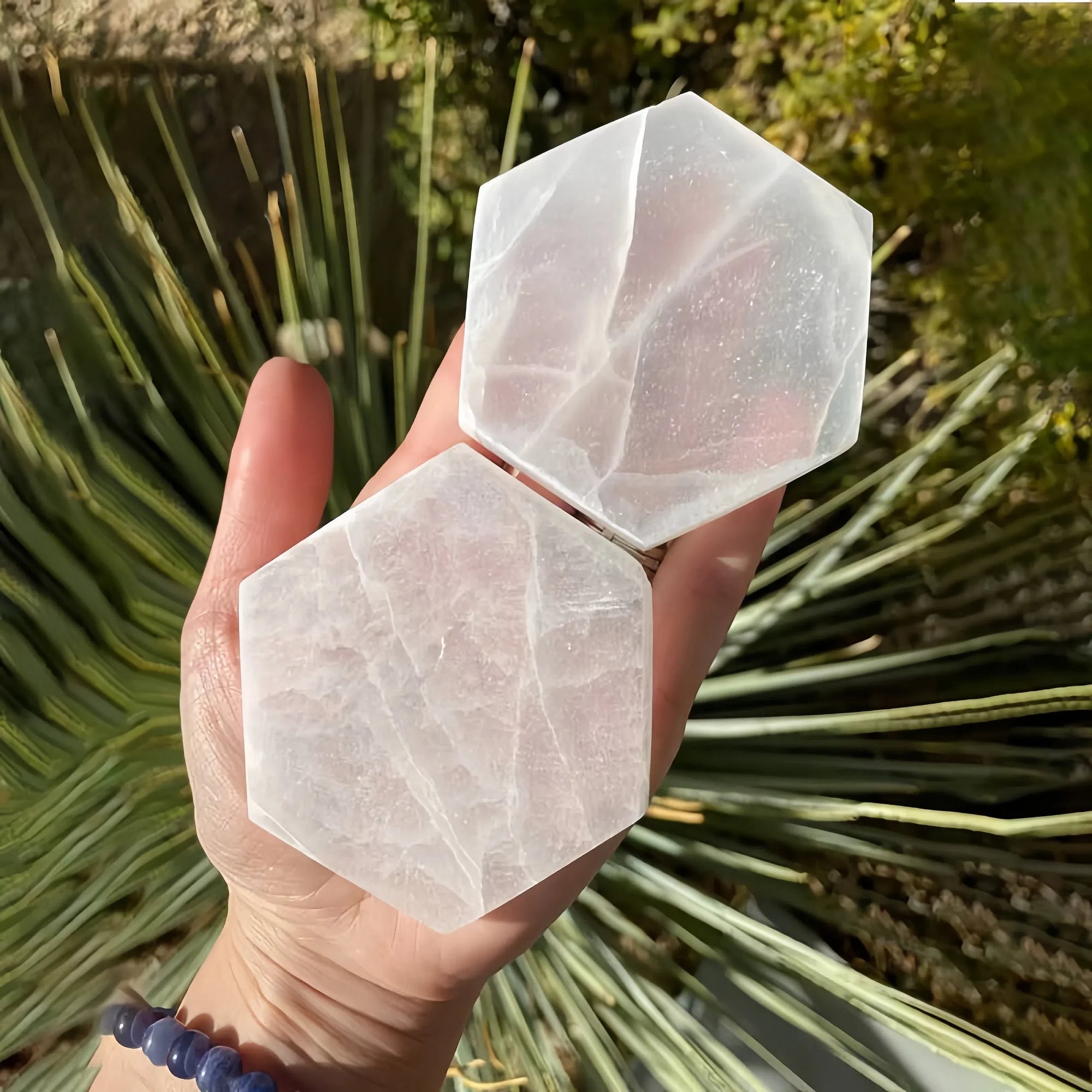 Hexagonal Selenite Crystal Coaster