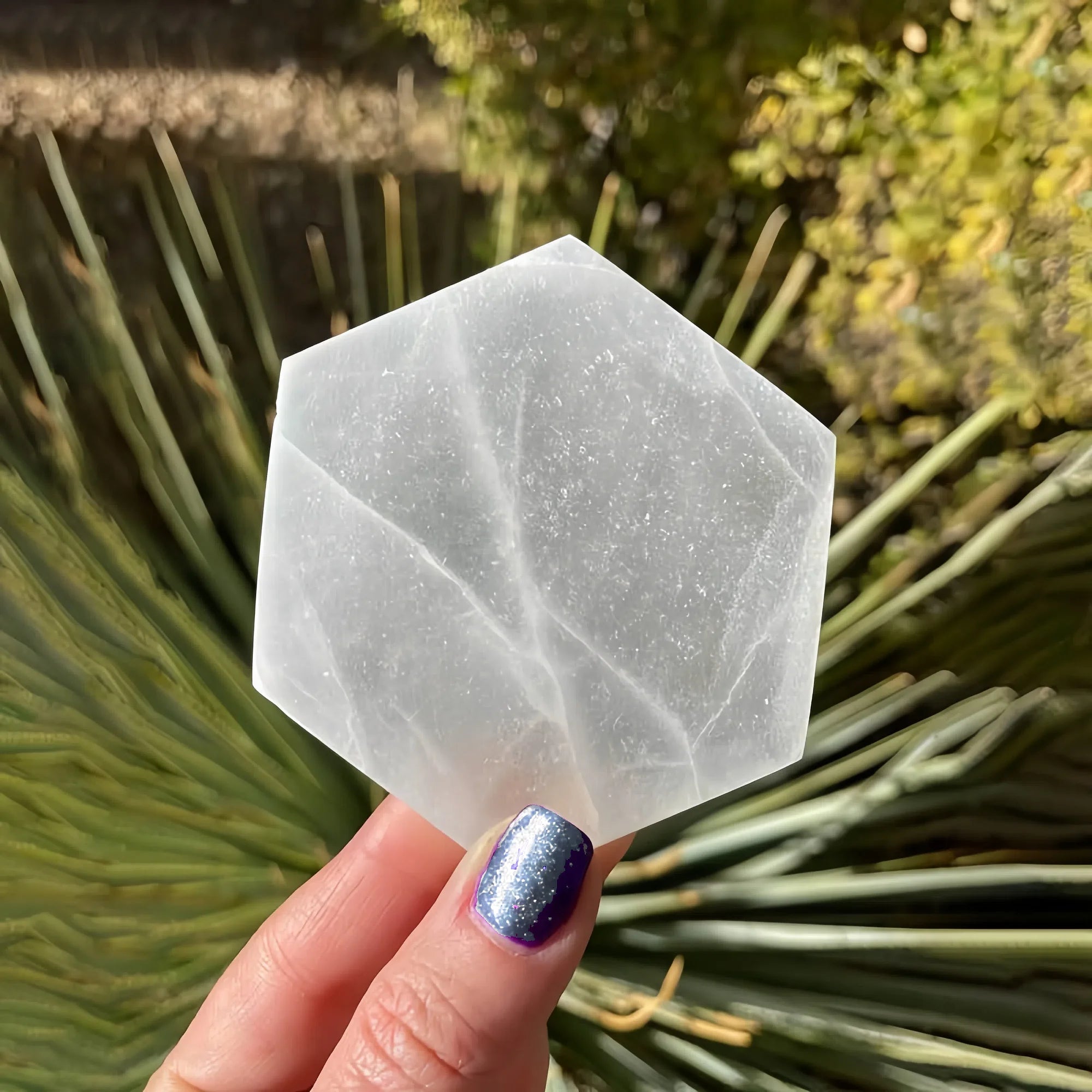 Hexagonal Selenite Crystal Coaster