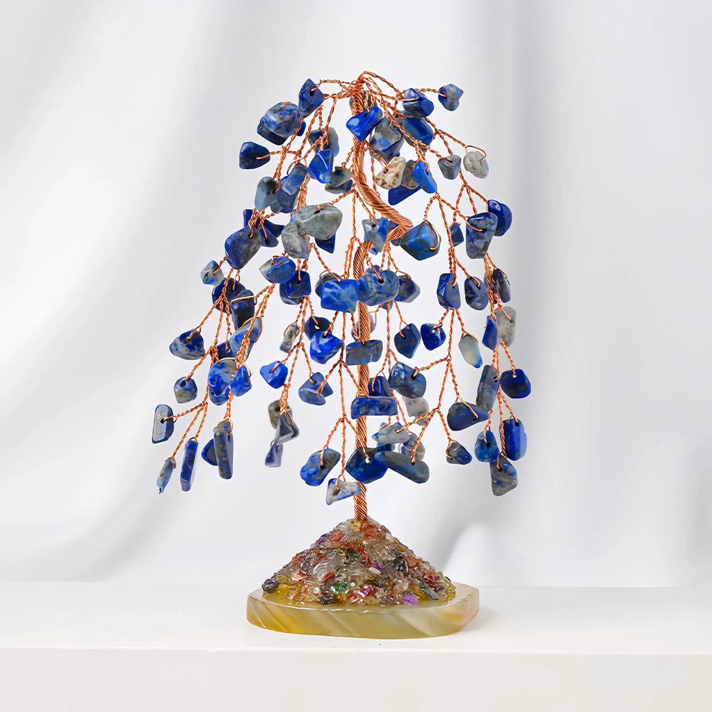 Lapis Lazuli Crystal Energy Tree with Mineral Base
