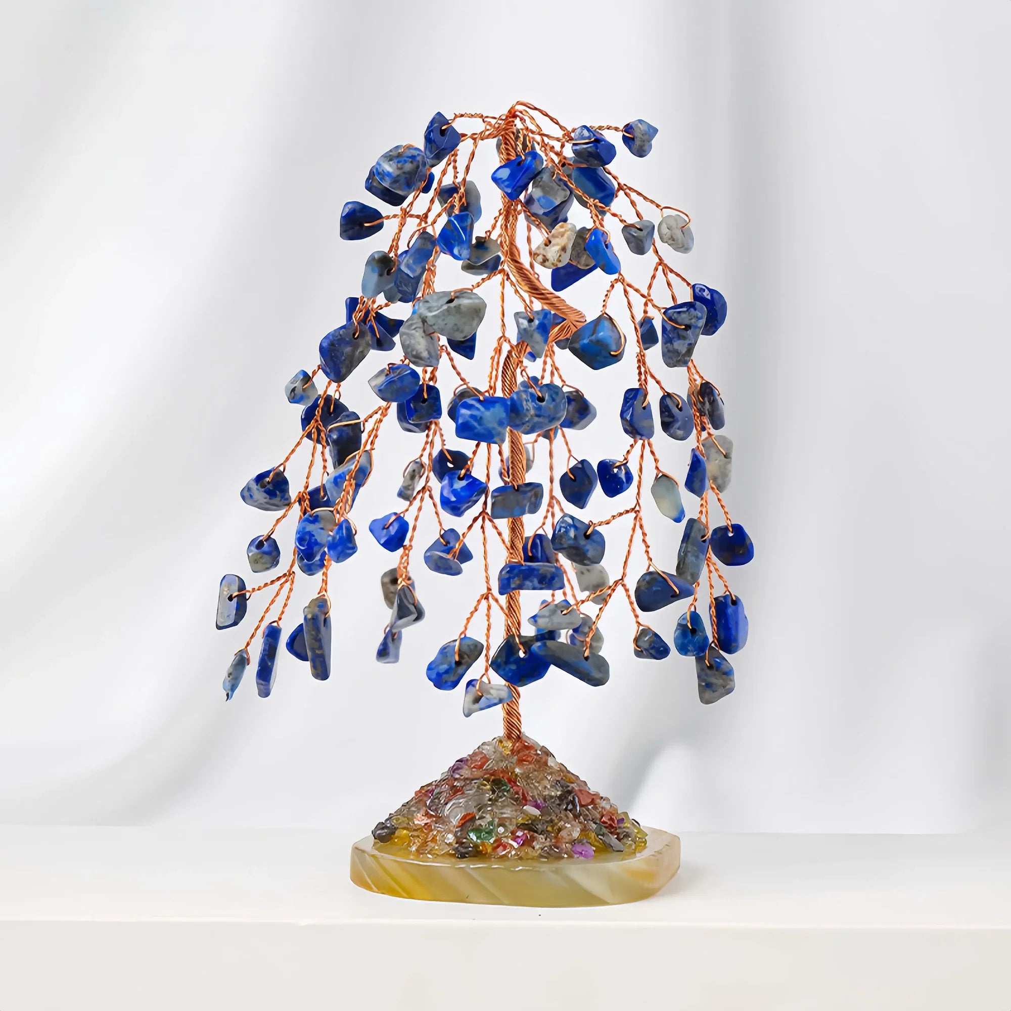 Lapis Lazuli Crystal Energy Tree with Mineral Base