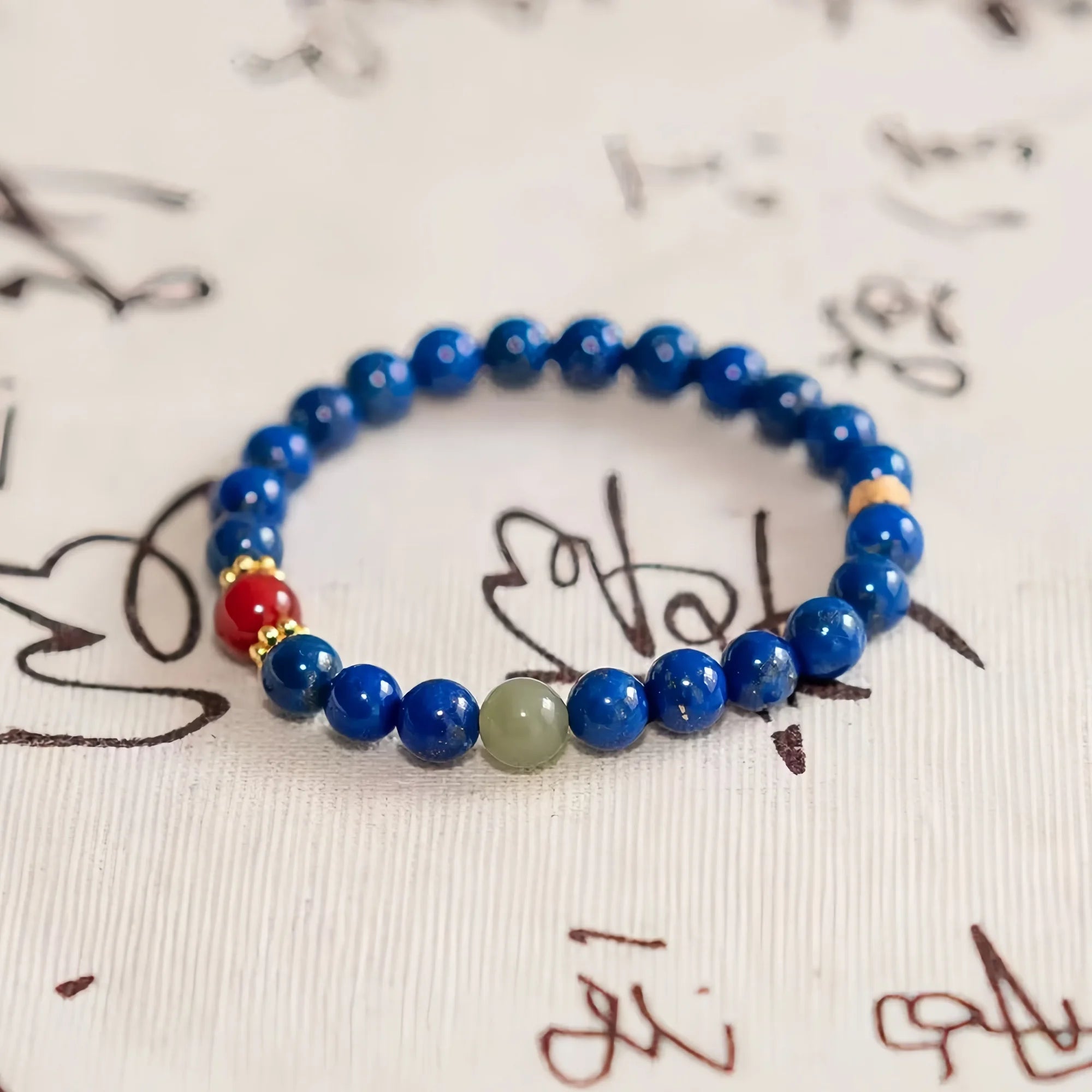 Lapis Lazuli and Red Agate Harmony Bracelet