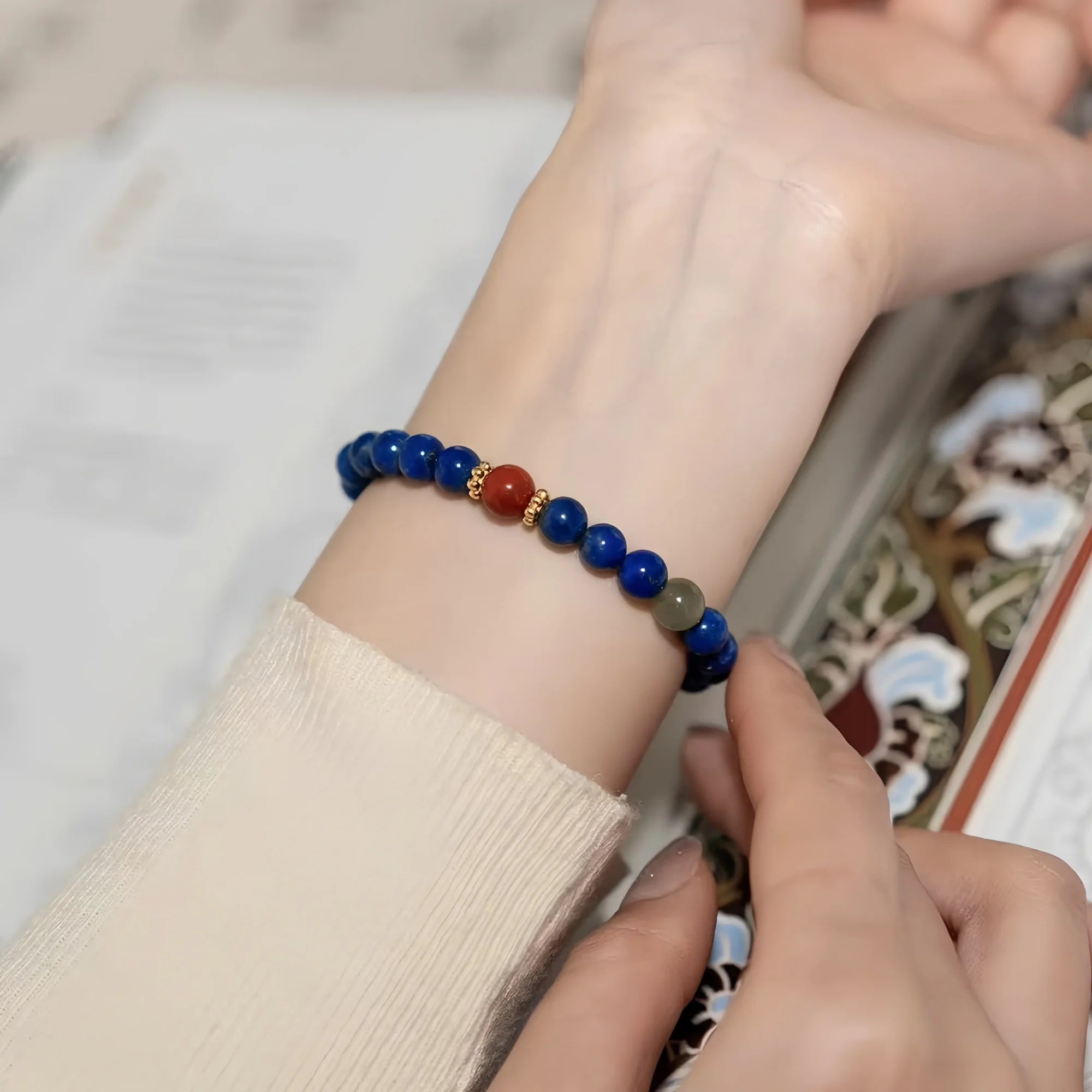 Lapis Lazuli and Red Agate Harmony Bracelet