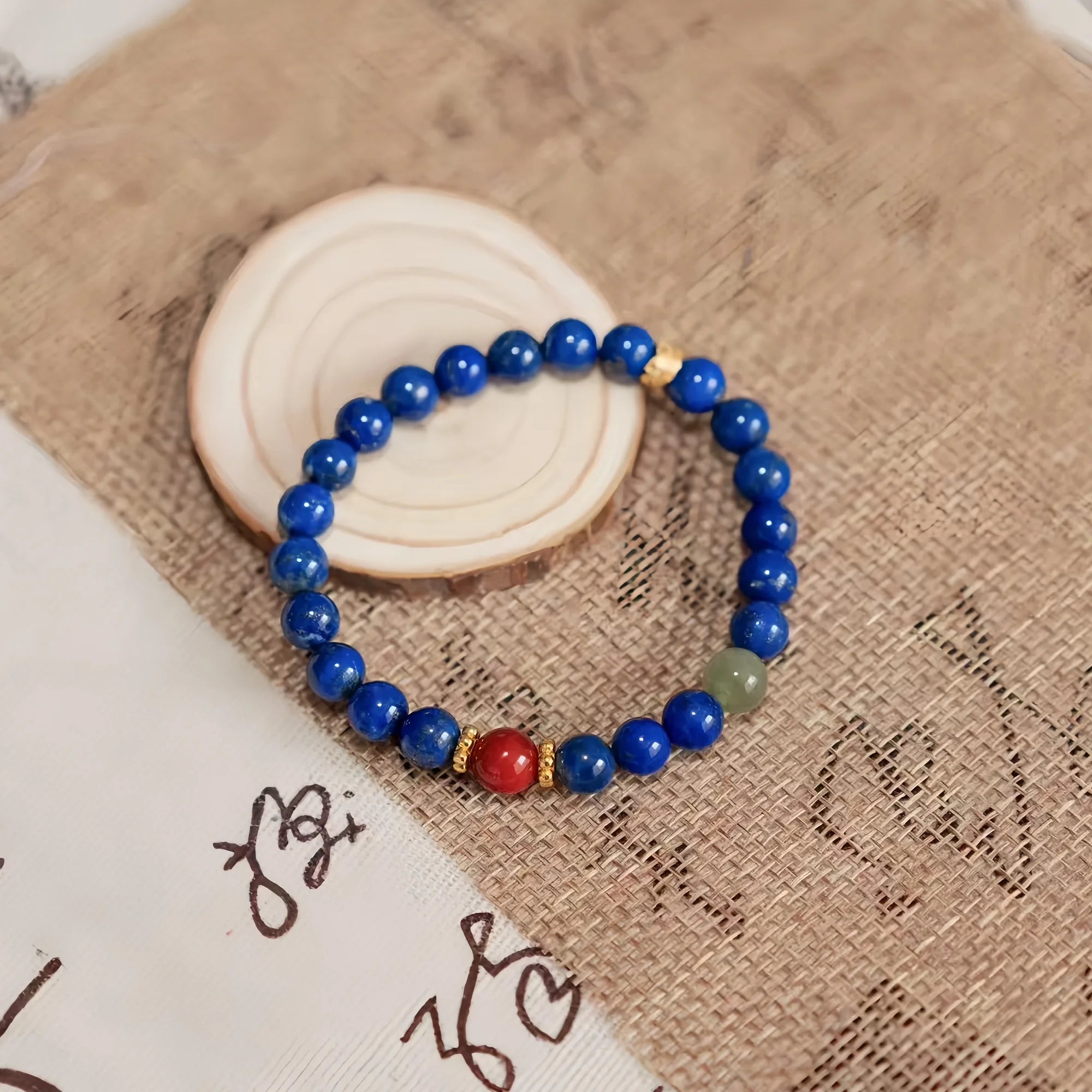 Lapis Lazuli and Red Agate Harmony Bracelet