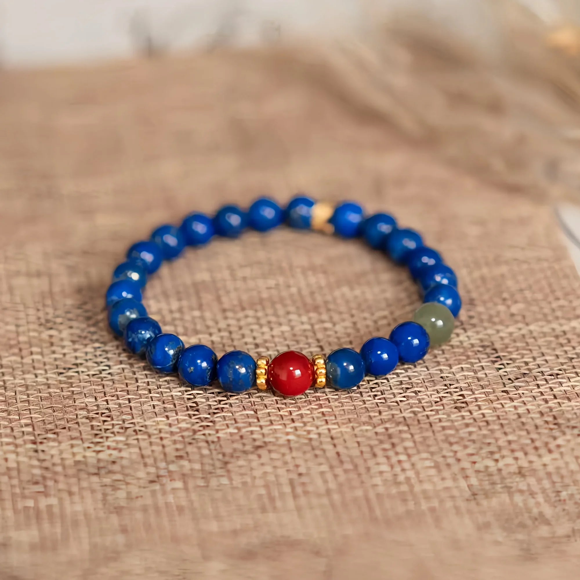 Lapis Lazuli and Red Agate Harmony Bracelet