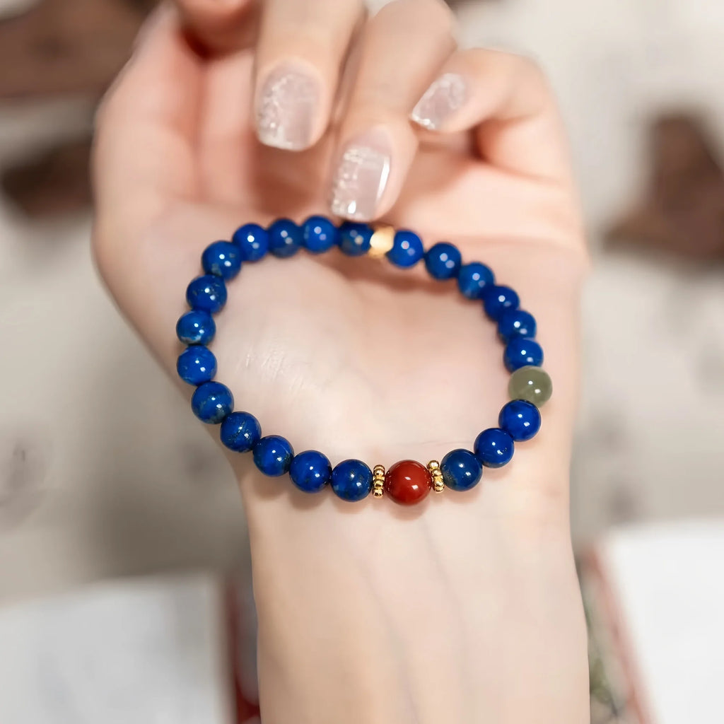 Lapis Lazuli and Red Agate Harmony Bracelet