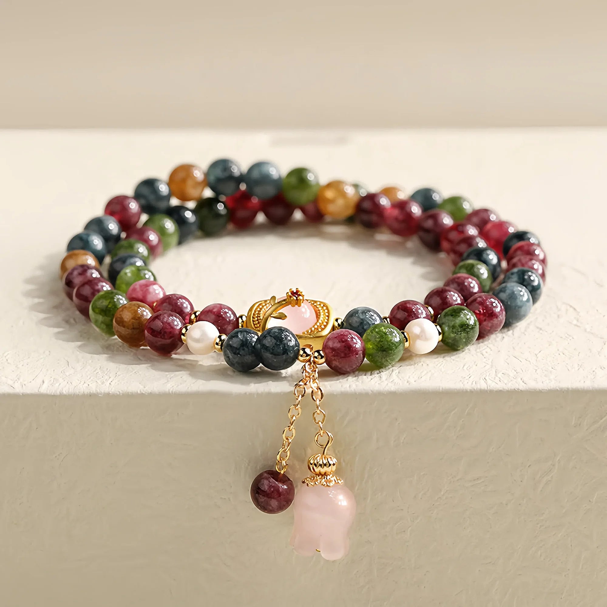 Lily of the Valley Double Strand Tourmaline Energy Bracelet