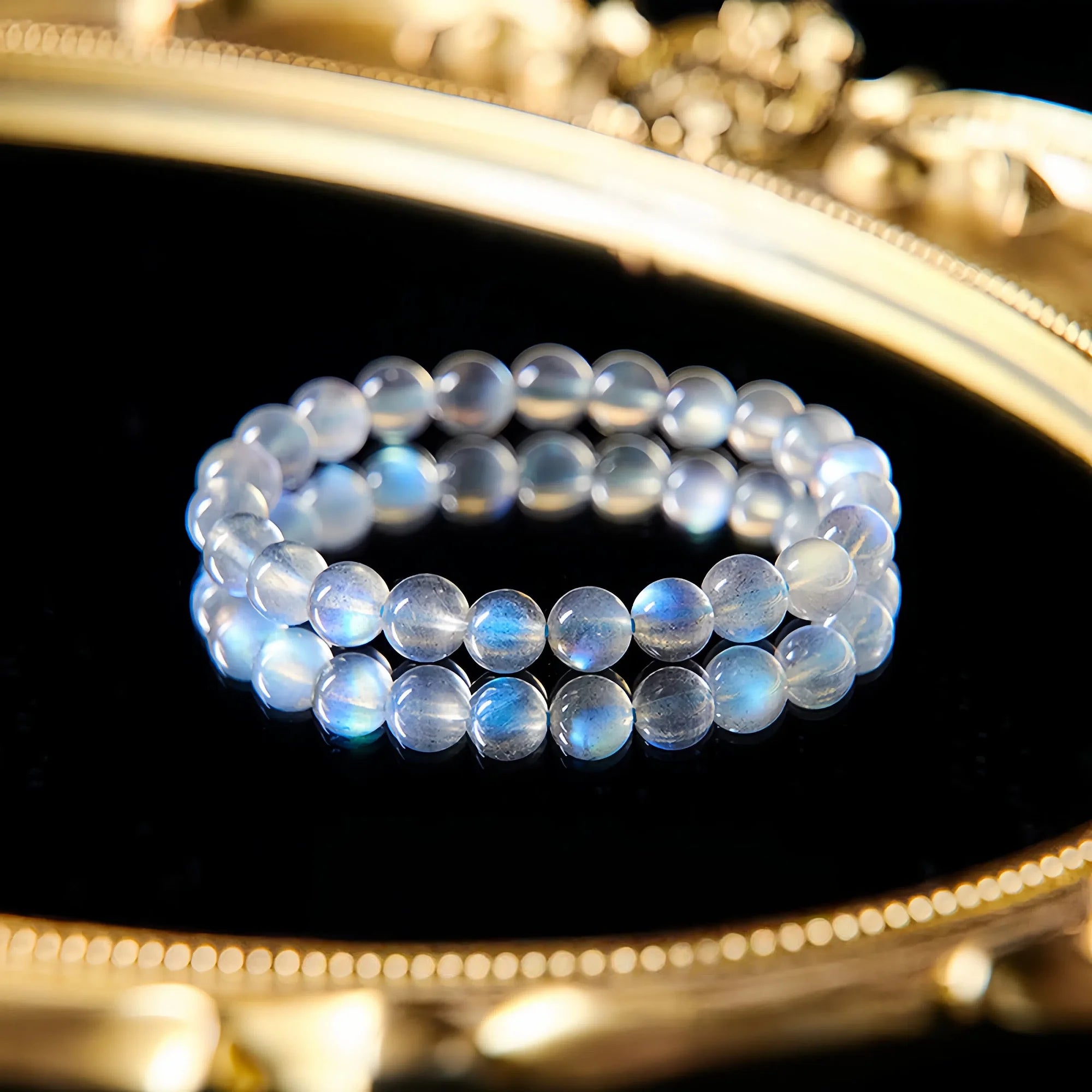Luna Blue Moonstone Double Strand Bracelet