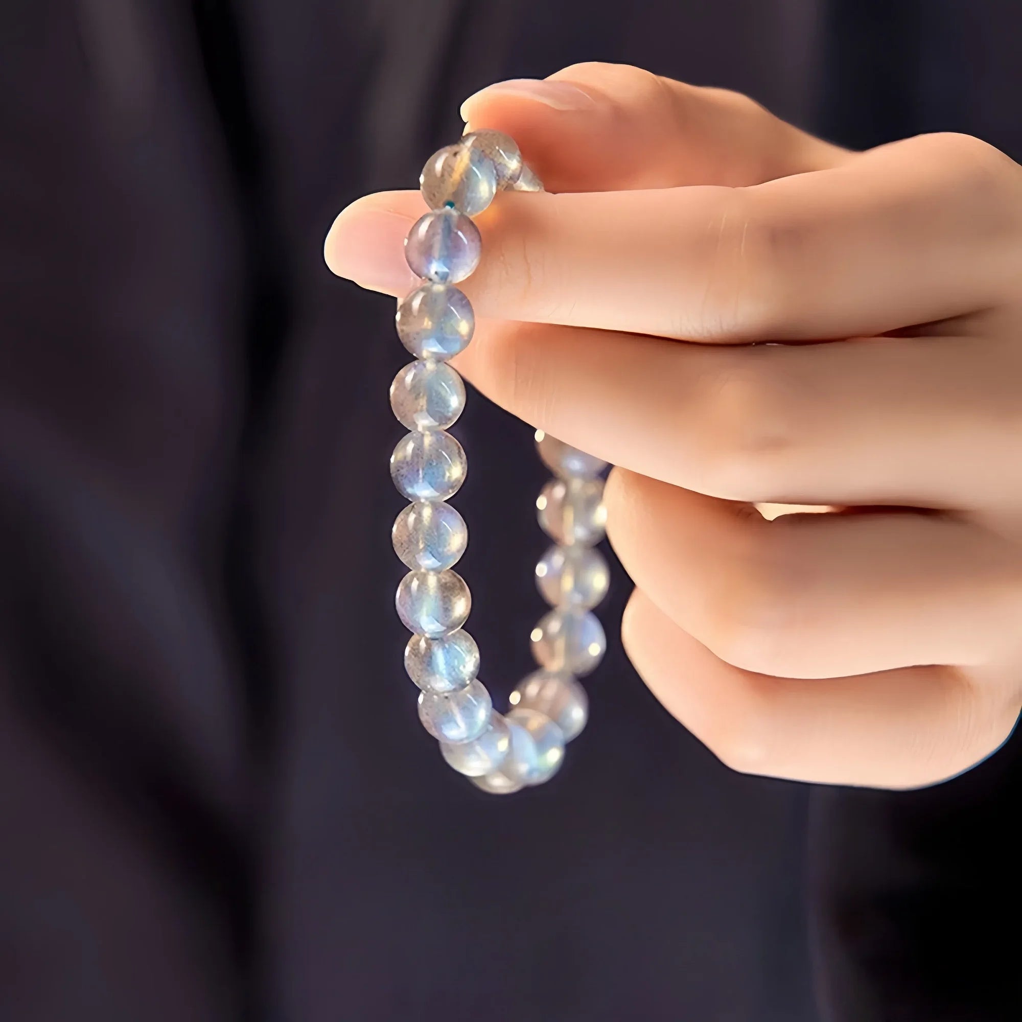 Luna Blue Moonstone Double Strand Bracelet