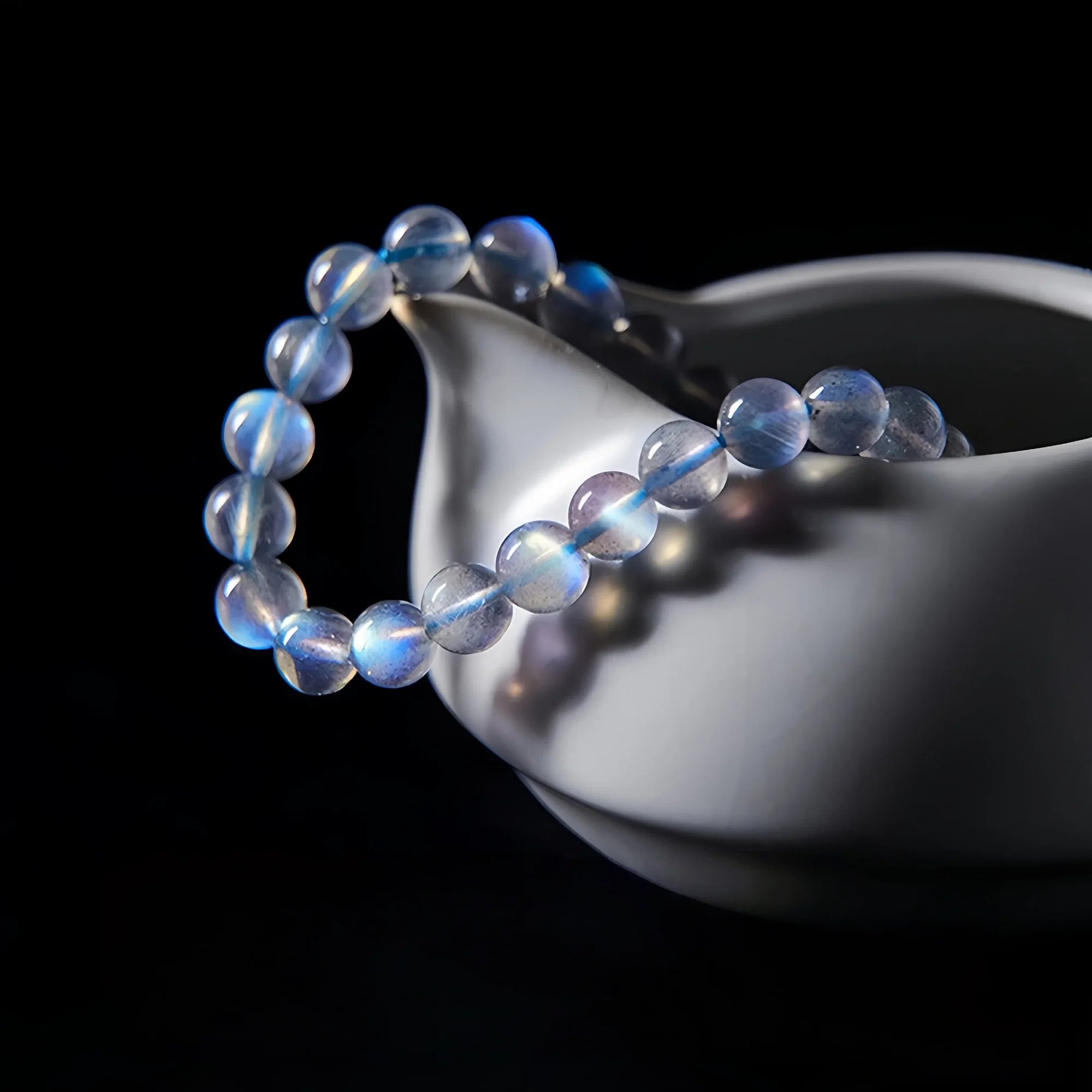 Luna Blue Moonstone Double Strand Bracelet