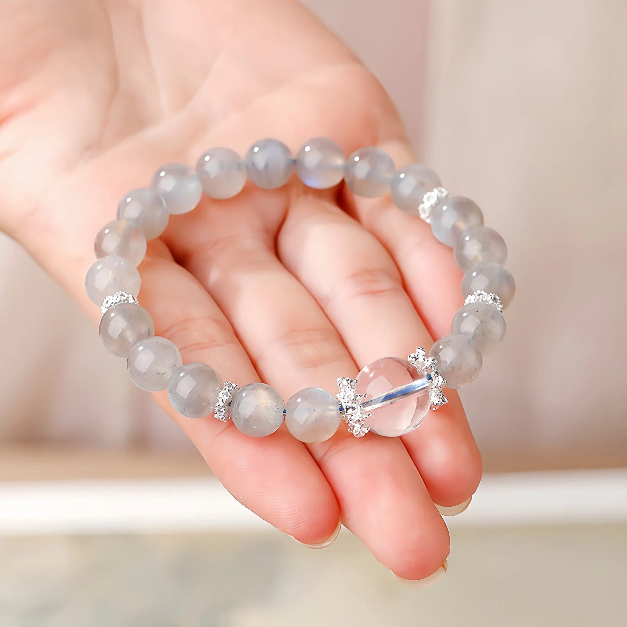 Luna Gray Moonstone Bracelet