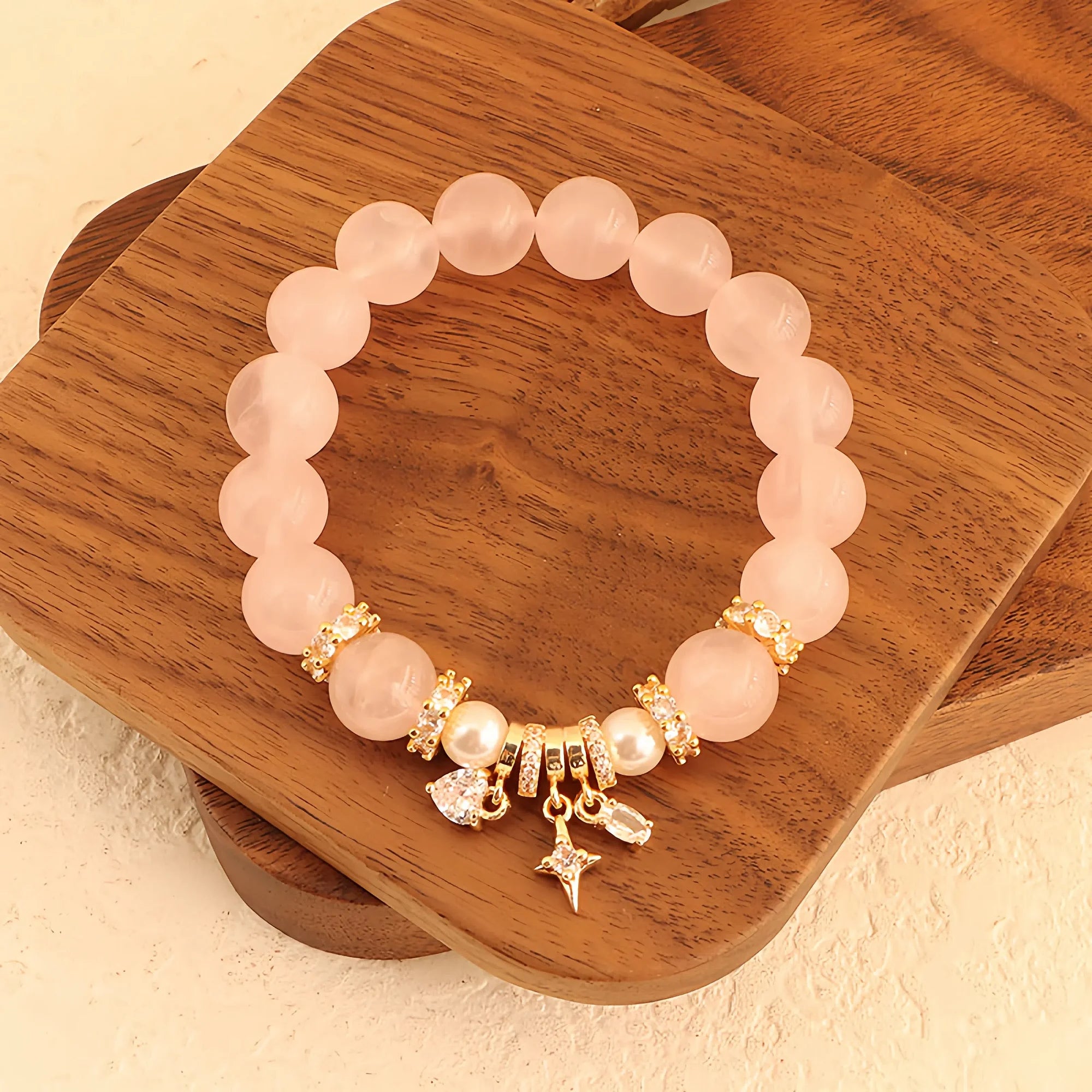 Lunar Tide Pearl & Rose Quartz Bracelet