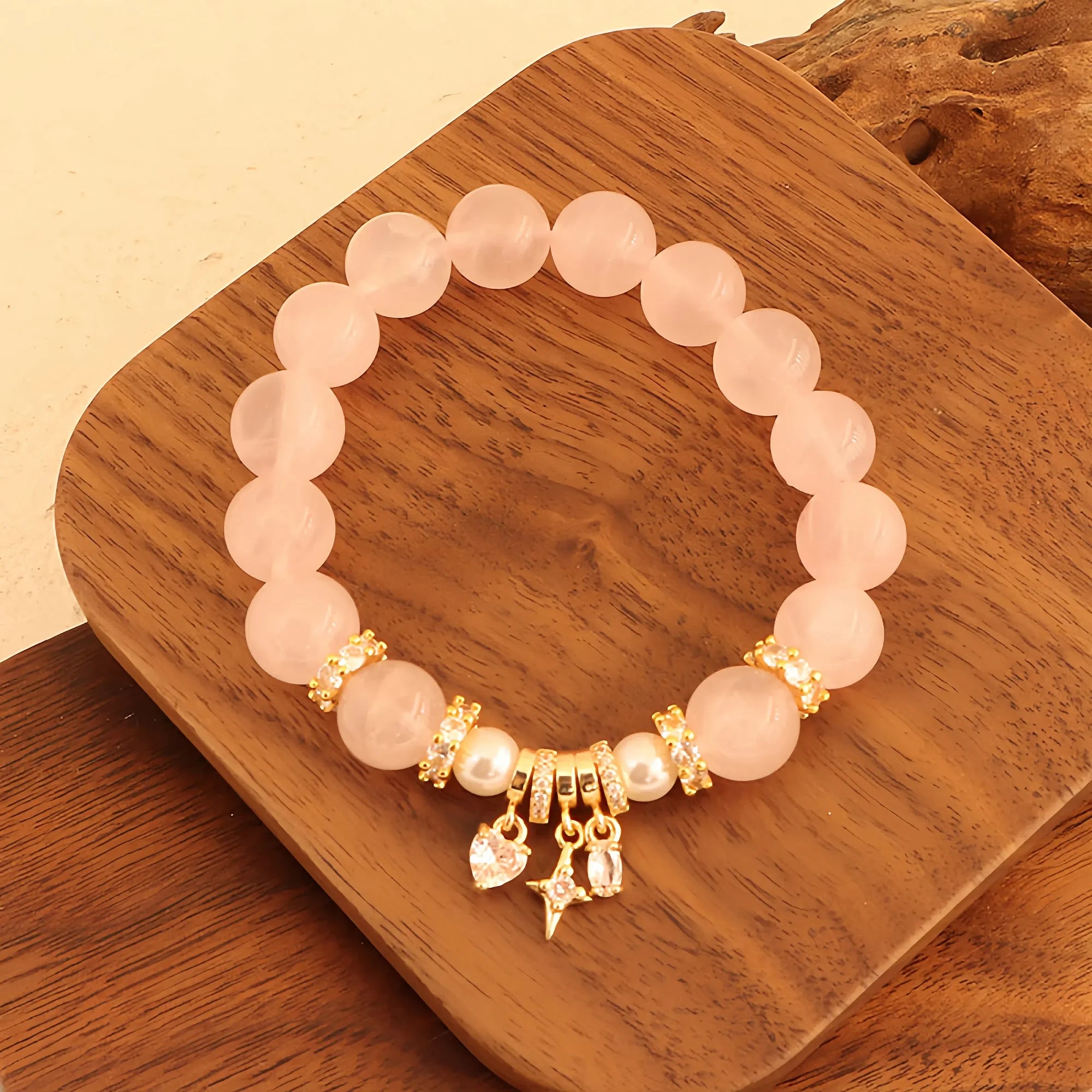 Lunar Tide Pearl & Rose Quartz Bracelet