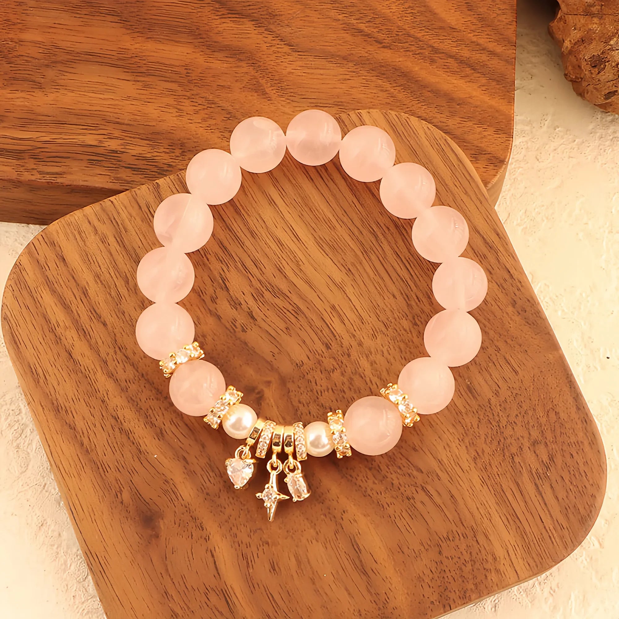 Lunar Tide Pearl & Rose Quartz Bracelet