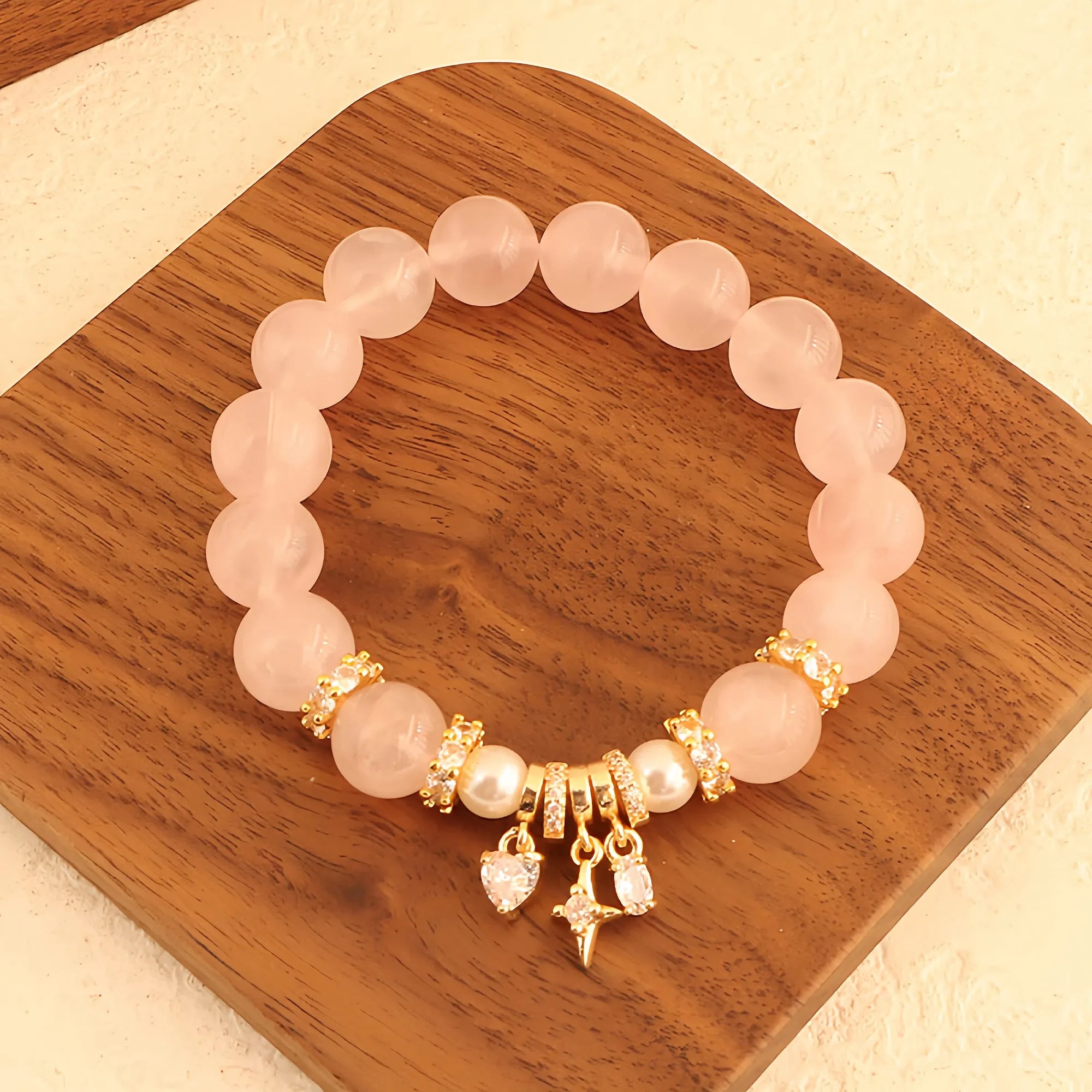 Lunar Tide Pearl & Rose Quartz Bracelet