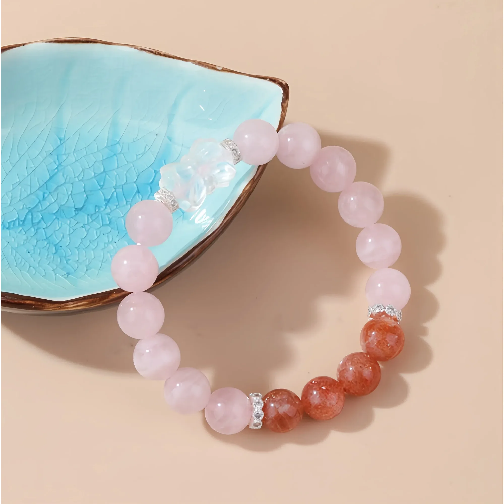 Madagascar Lotus Rose Quartz Bracelet